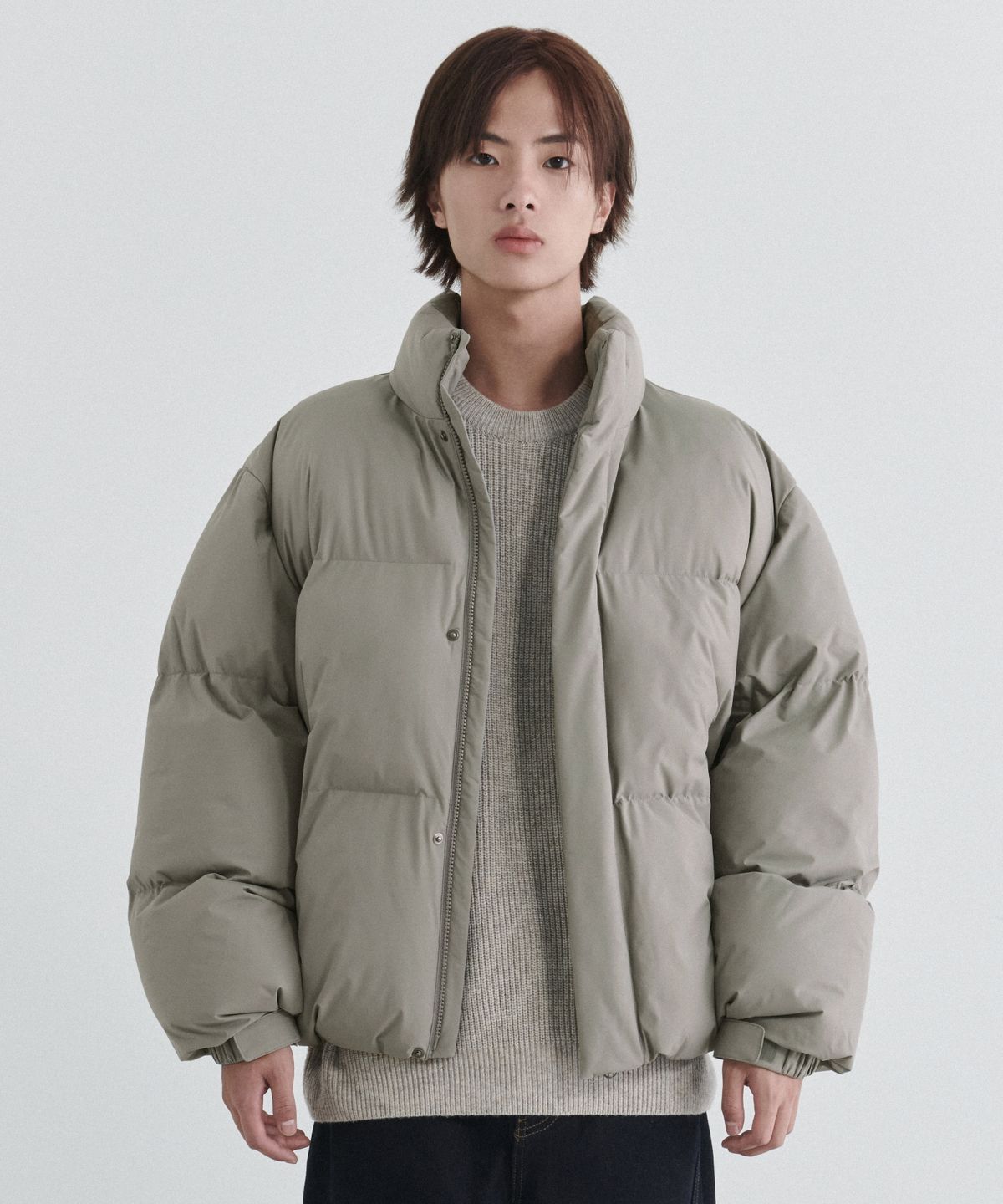 무신사 스탠다드(MUSINSA STANDARD) 데일리 푸퍼 숏 패딩 재킷 [그레이쉬 베이지]