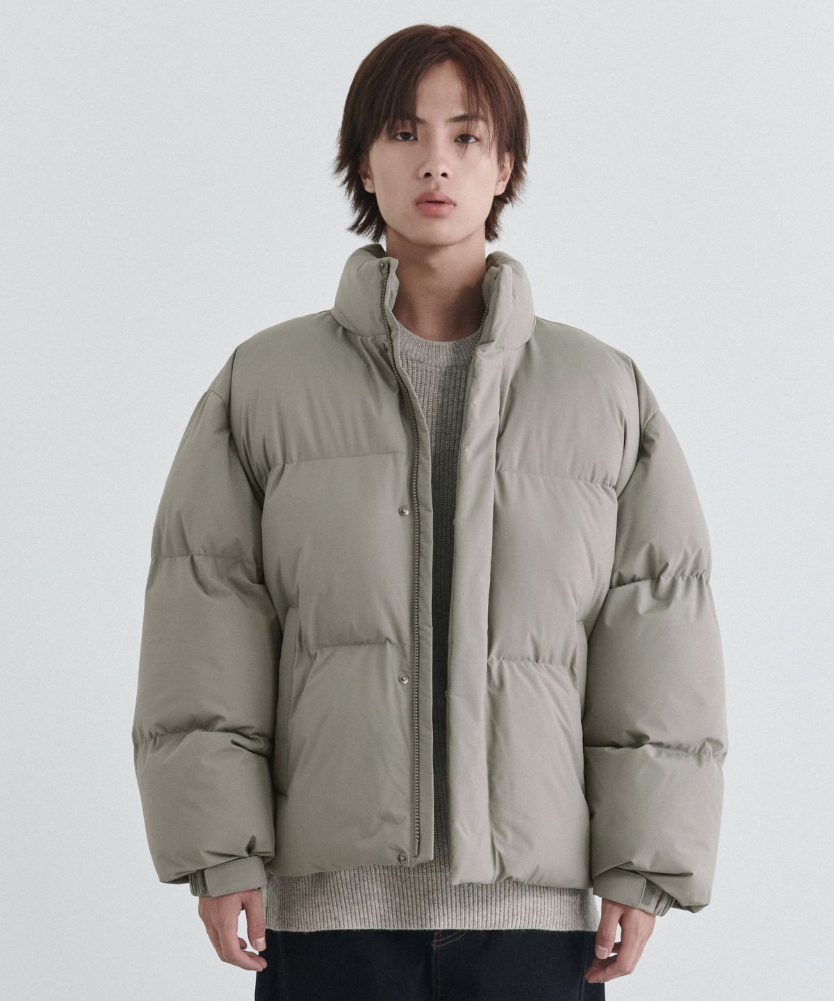 무신사 스탠다드(MUSINSA STANDARD) 데일리 푸퍼 숏 패딩 재킷 [그레이쉬 베이지]