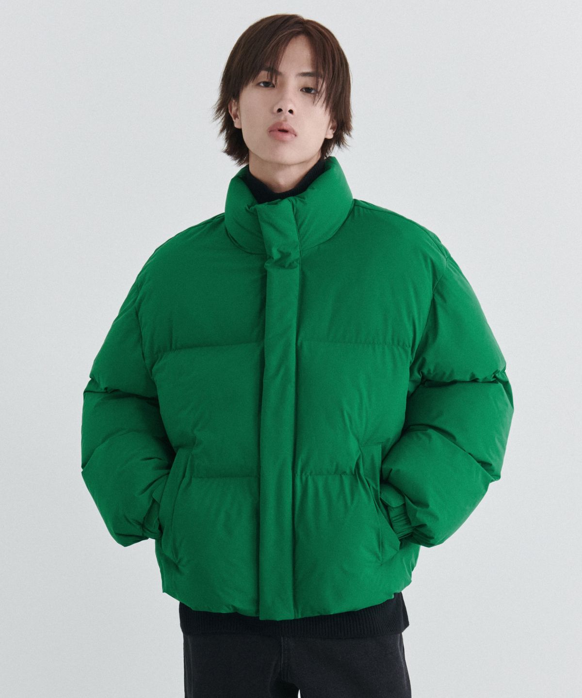 무신사 스탠다드(MUSINSA STANDARD) 데일리 푸퍼 숏 패딩 재킷 [아이리시 그린]