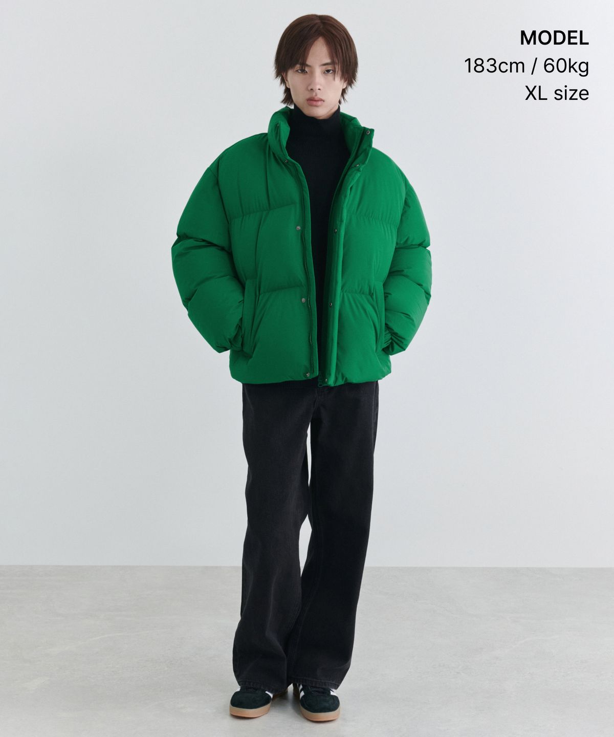 무신사 스탠다드(MUSINSA STANDARD) 데일리 푸퍼 숏 패딩 재킷 [아이리시 그린]