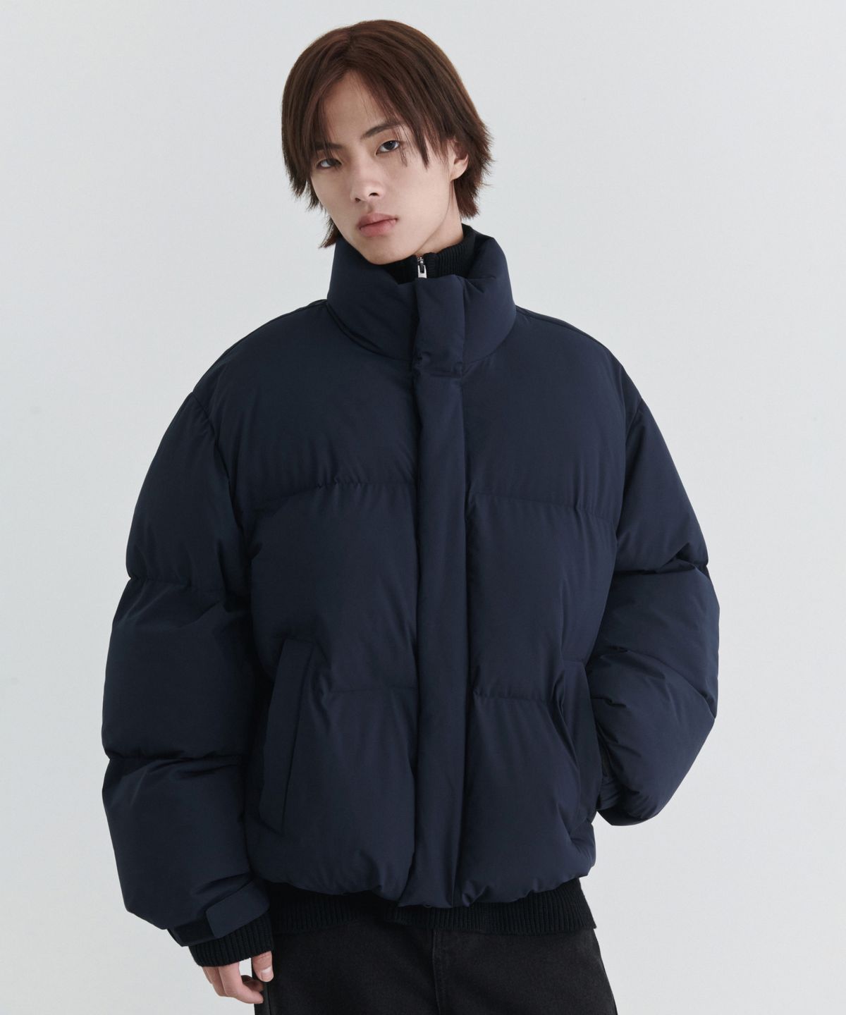무신사 스탠다드(MUSINSA STANDARD) 데일리 푸퍼 숏 패딩 재킷 [네이비]