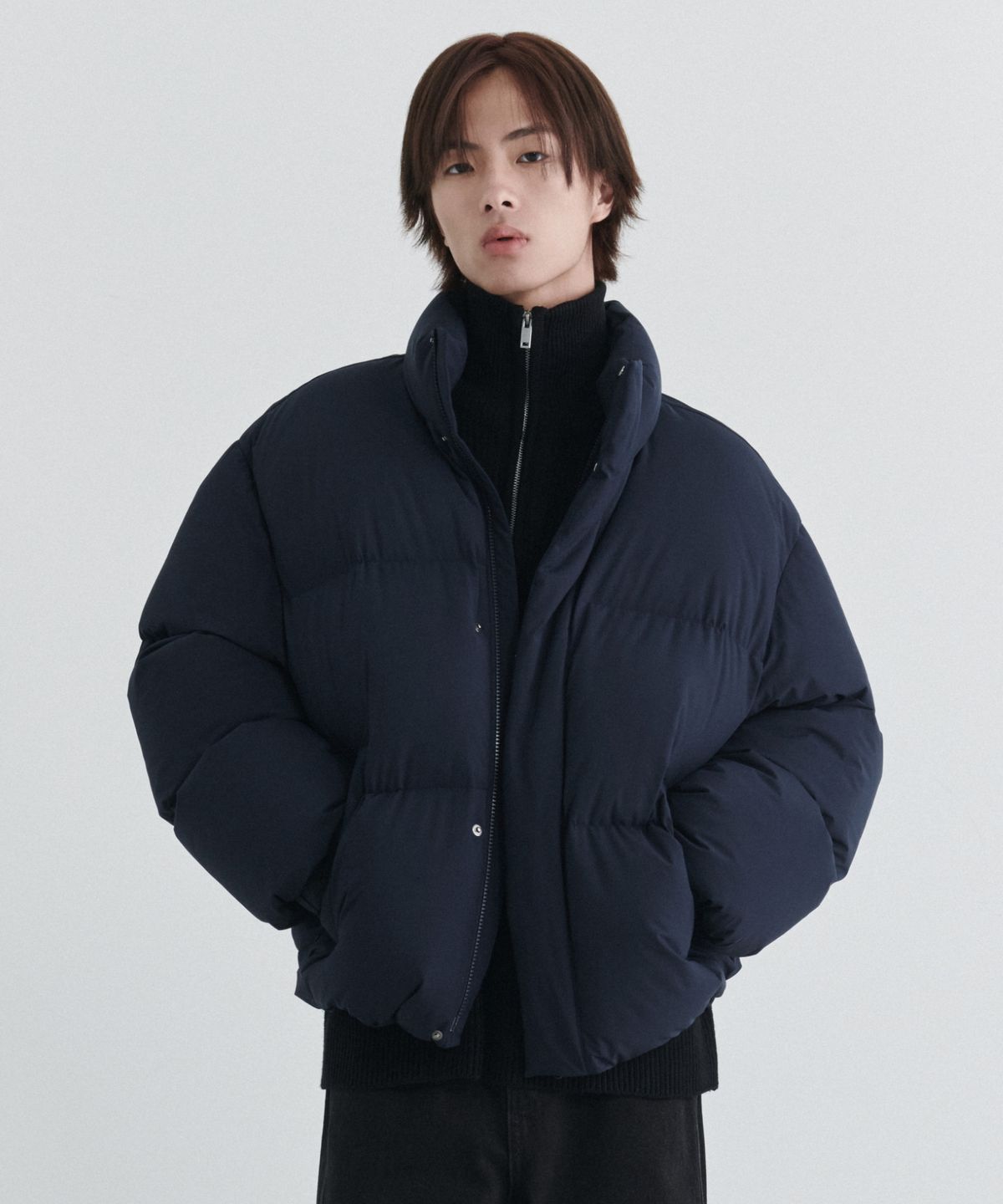 무신사 스탠다드(MUSINSA STANDARD) 데일리 푸퍼 숏 패딩 재킷 [네이비]