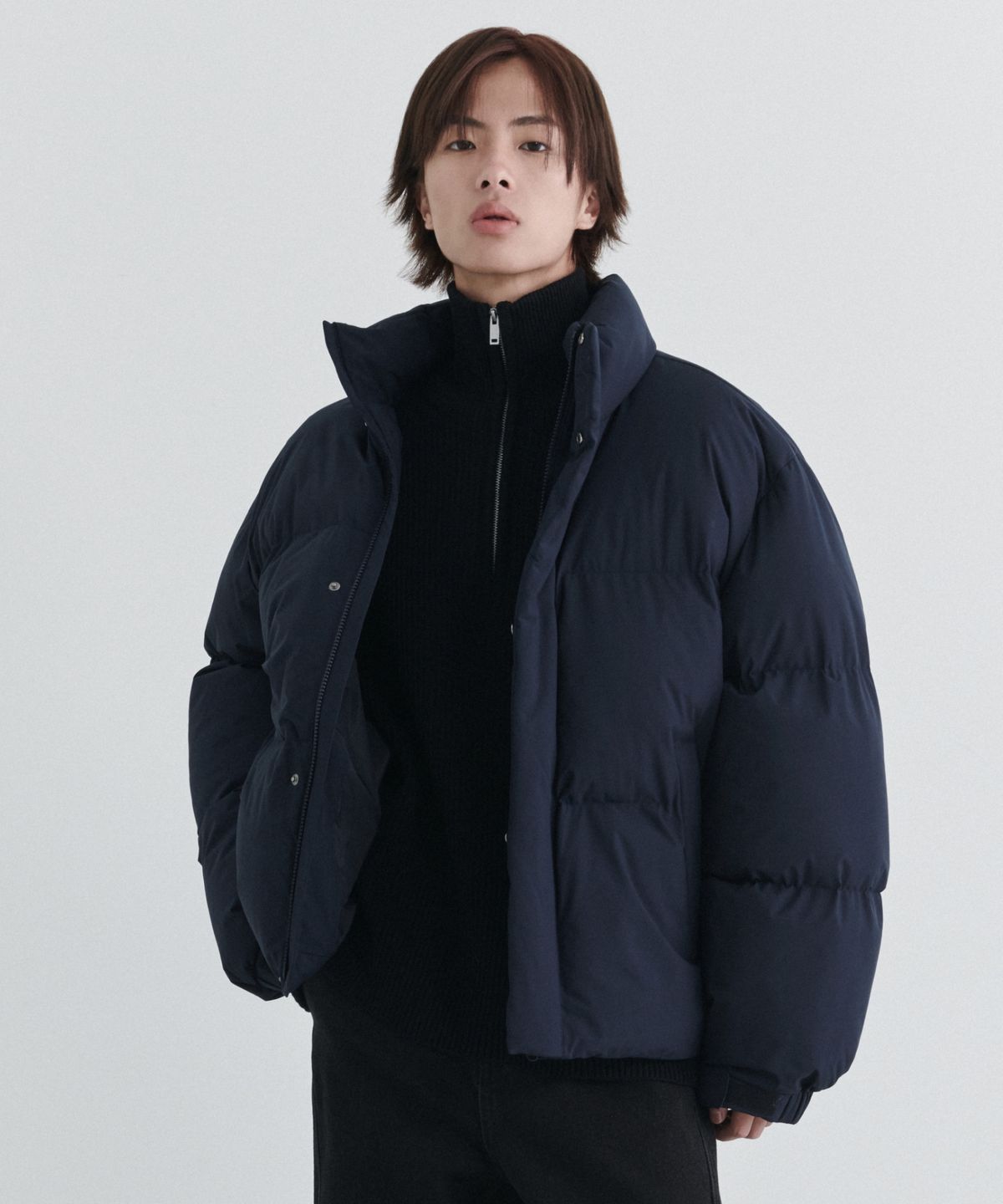 무신사 스탠다드(MUSINSA STANDARD) 데일리 푸퍼 숏 패딩 재킷 [네이비]