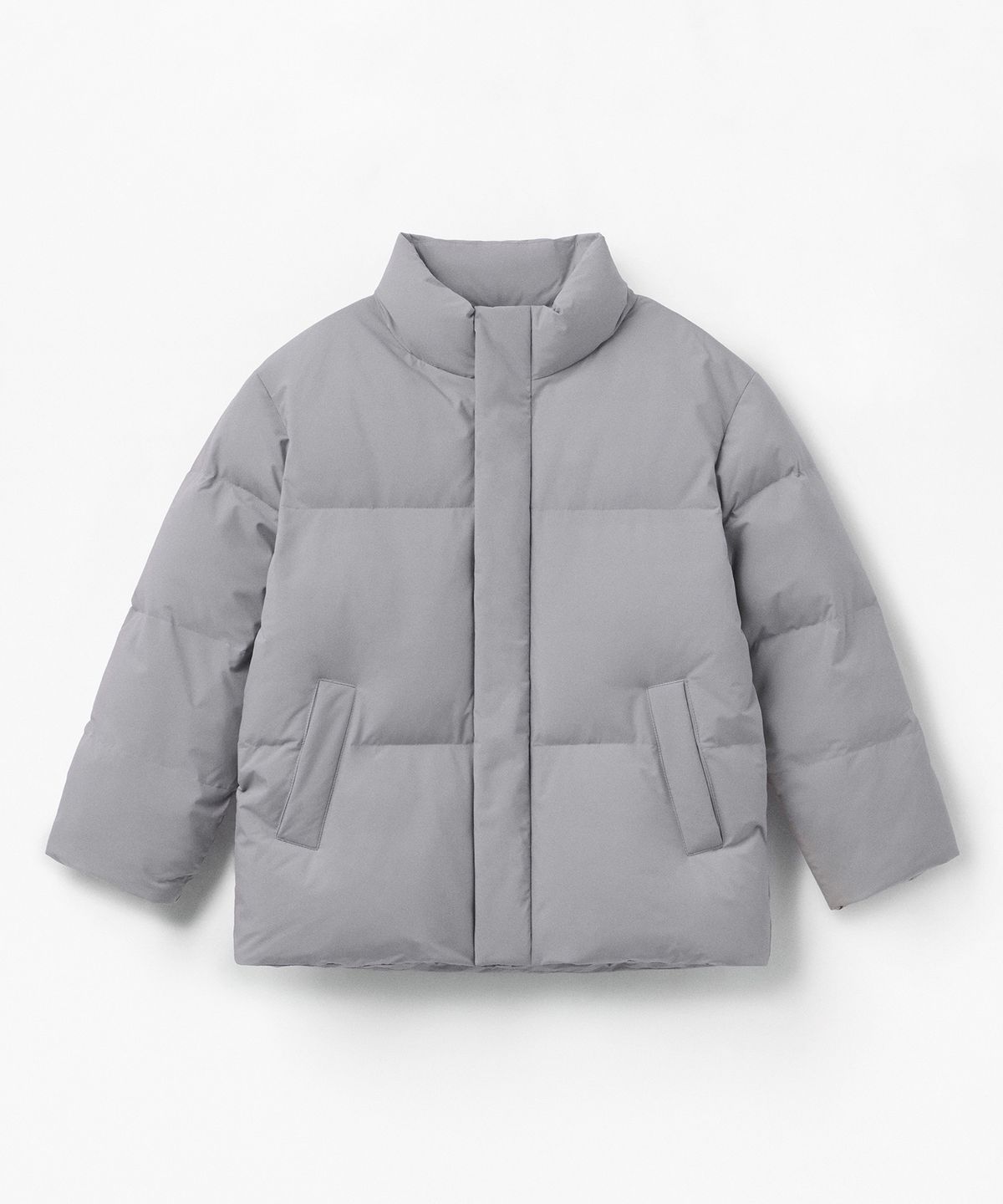 무신사 스탠다드 키즈(MUSINSA STANDARD KIDS) 데일리 푸퍼 숏 패딩 재킷 [라이트 그레이]