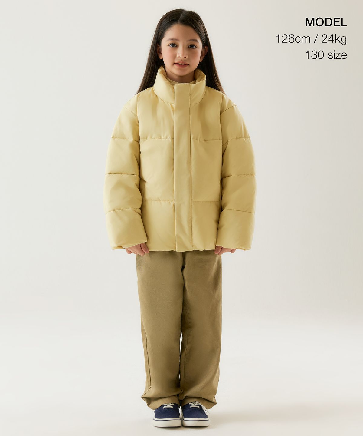 무신사 스탠다드 키즈(MUSINSA STANDARD KIDS) 데일리 푸퍼 숏 패딩 재킷 [버터]