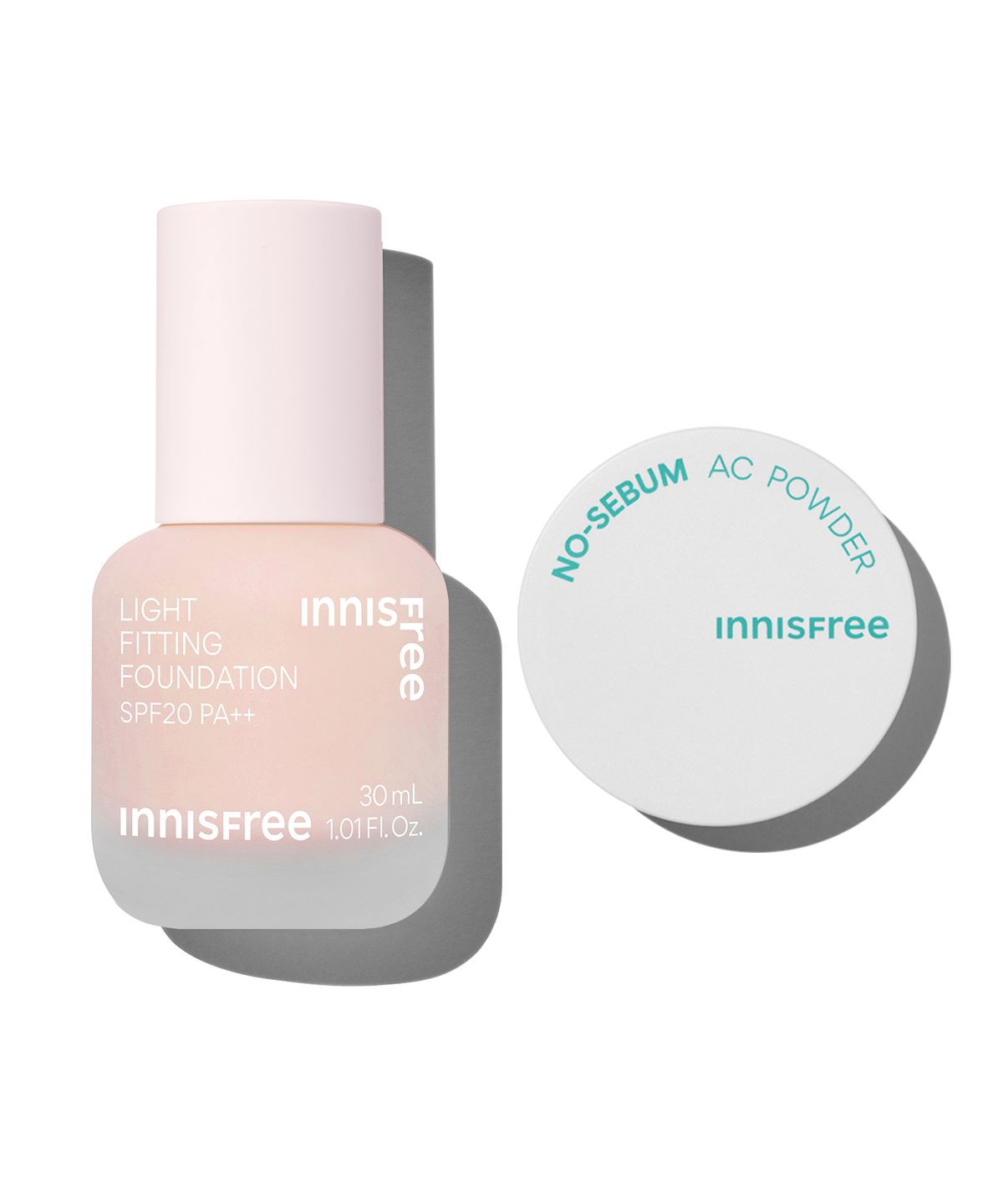 이니스프리(INNISFREE) 라이트 피팅 파운데이션 30mL (4종 택1) + 노세범 AC 파우더 5g