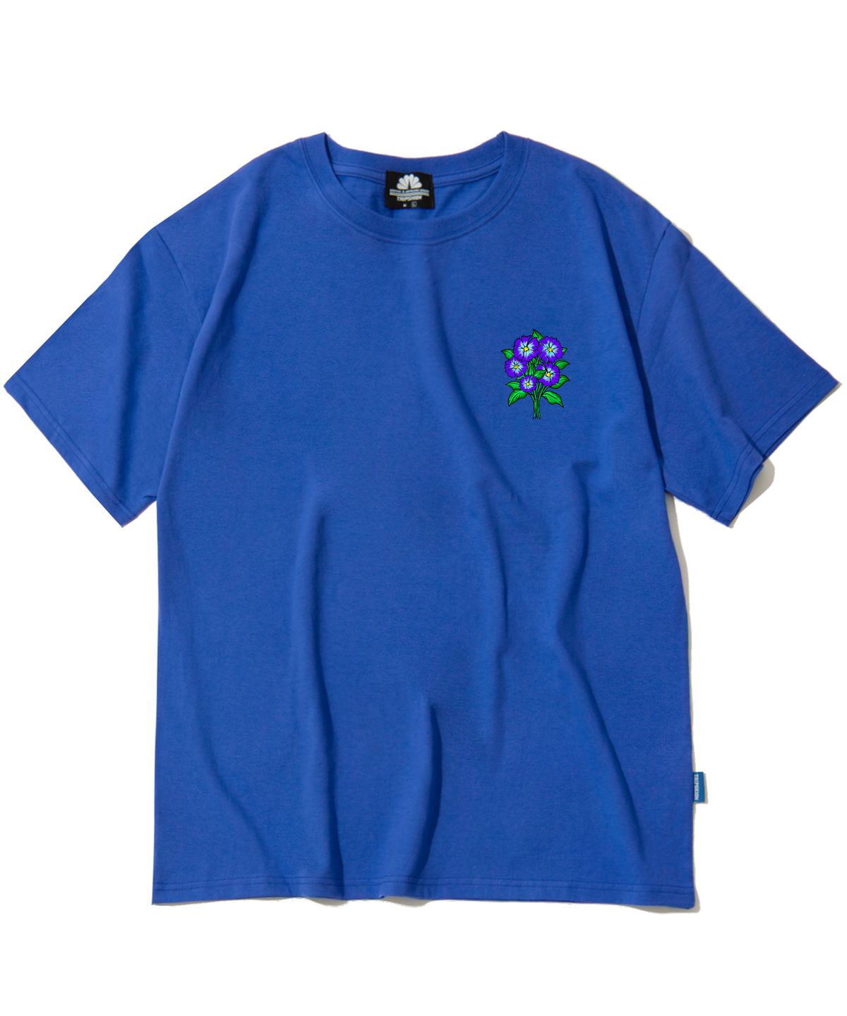 트립션(TRIPSHION) PURPLE FLOWER BUNDLE GRAPHIC 티셔츠 - 블루