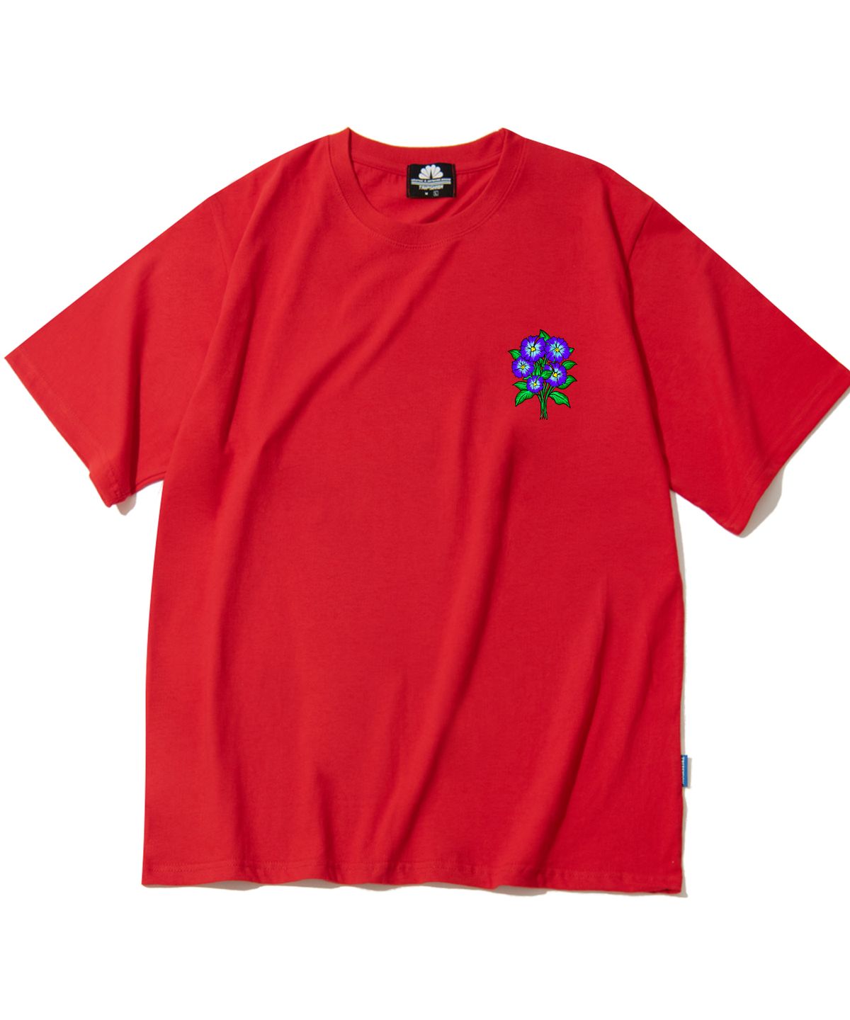 트립션(TRIPSHION) PURPLE FLOWER BUNDLE GRAPHIC 티셔츠 - 레드