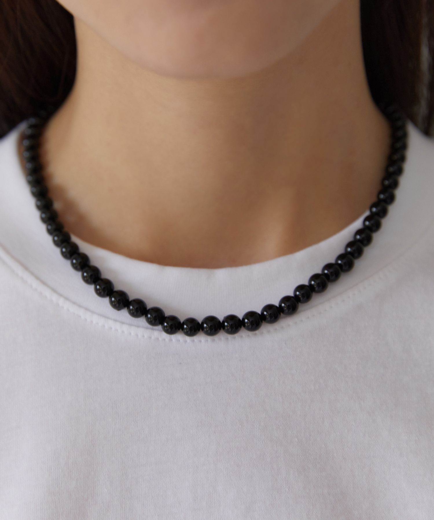 MUSINSA | TATIANA (Silver 925) Star Toggle 6mm Onyx Necklace