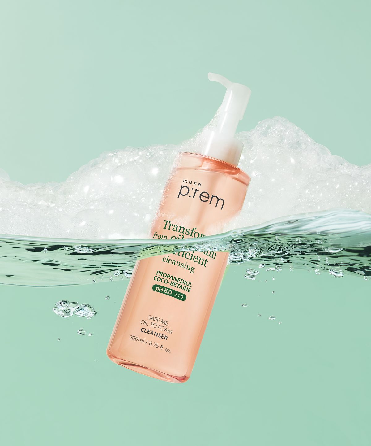 메이크프렘(MAKEPREM) 세이프 미 릴리프 오일 투 폼 클렌저 200ml