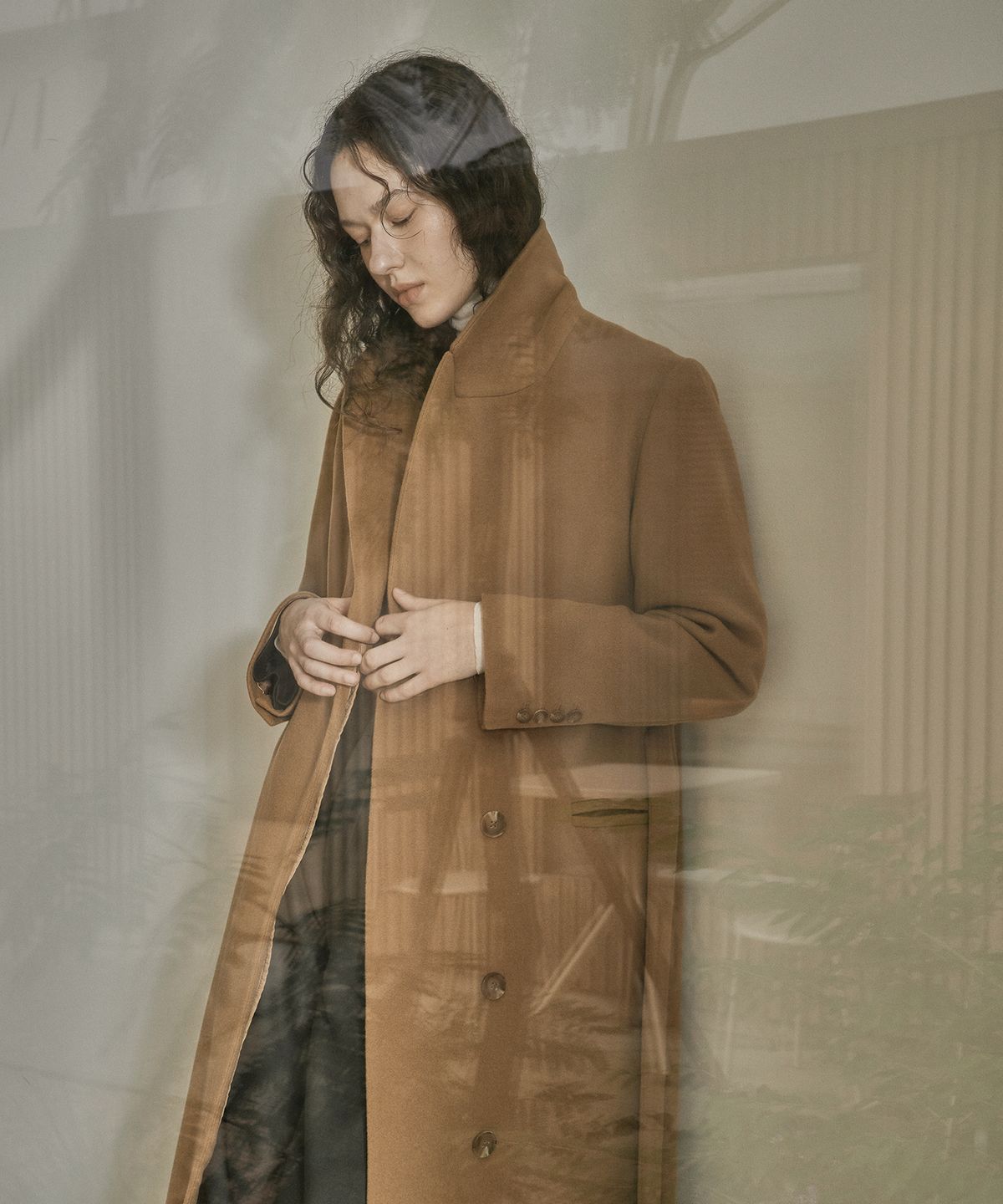 끌레(CLE) 에이에스와이엠 코트_카멜