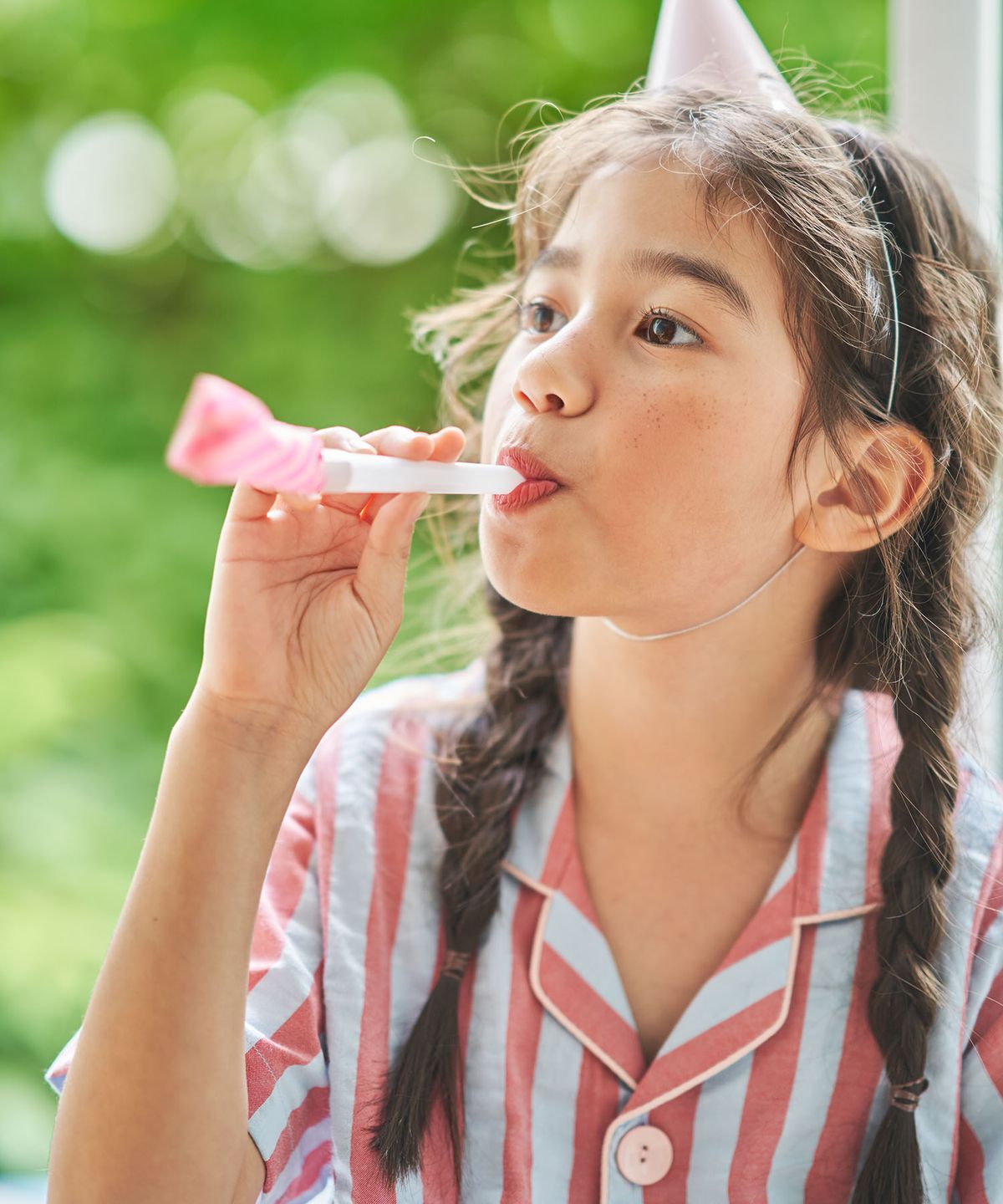 이루시다(IRUSIDA) 핑크 버튼 스트라이프 반팔 아동 잠옷