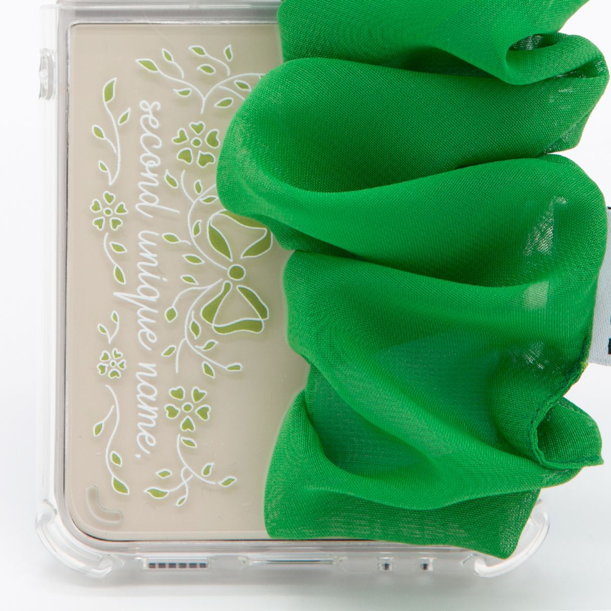세컨드유니크네임(SECOND UNIQUE NAME) SUN CASE CHIFFON GOBULL GREEN (Z FLIP)