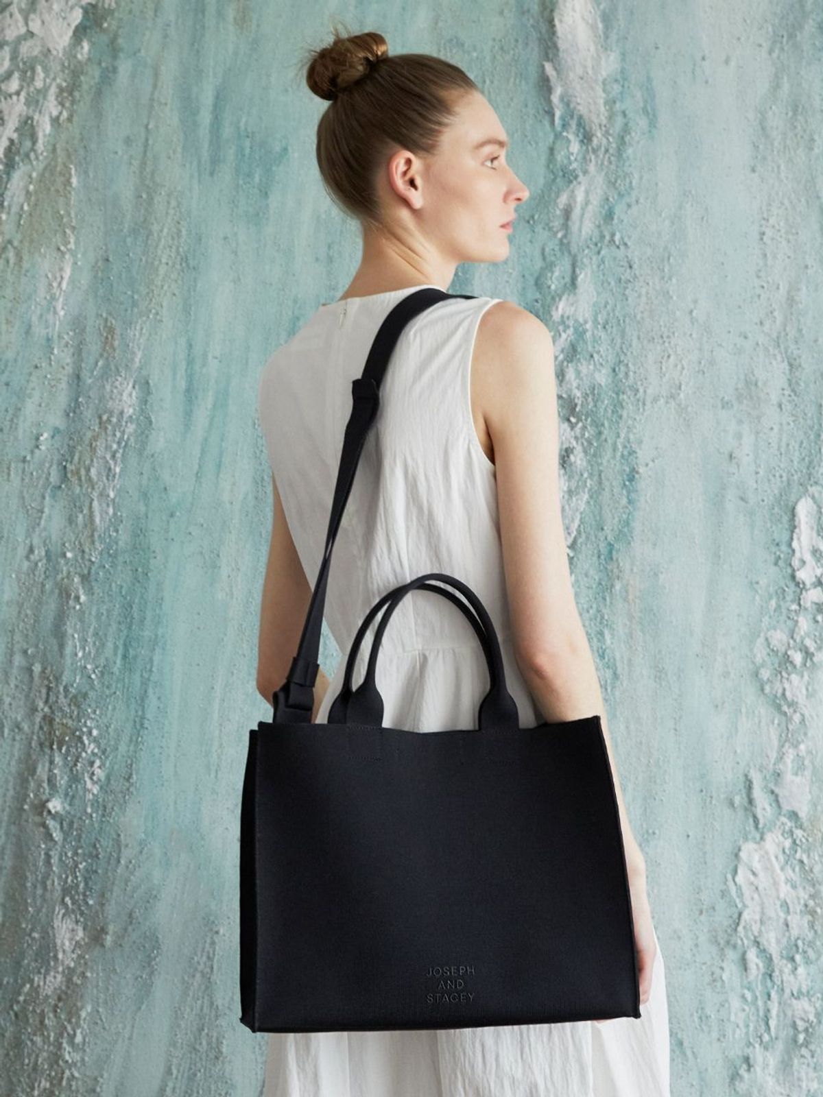조셉앤스테이시(JOSEPH&STACEY) LPK Lattice Knit Tote Bag L Rich Black