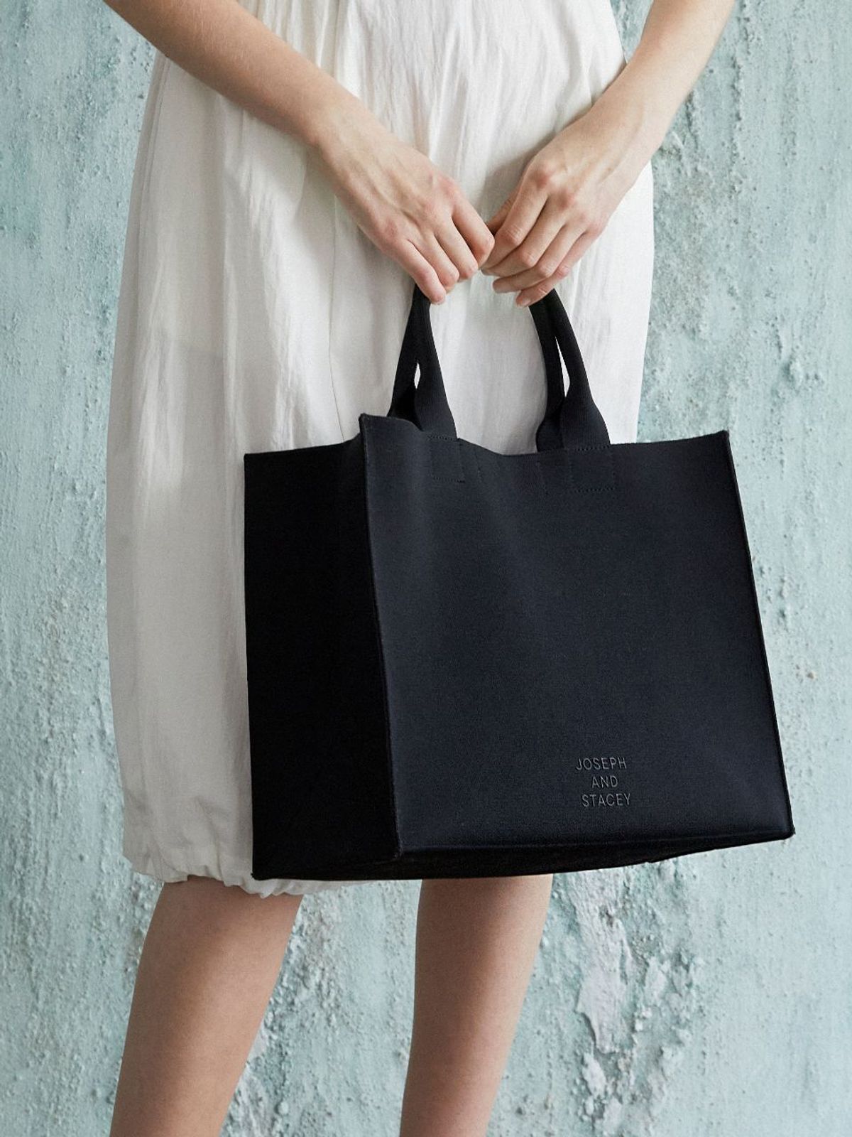 조셉앤스테이시(JOSEPH&STACEY) LPK Lattice Knit Tote Bag L Rich Black