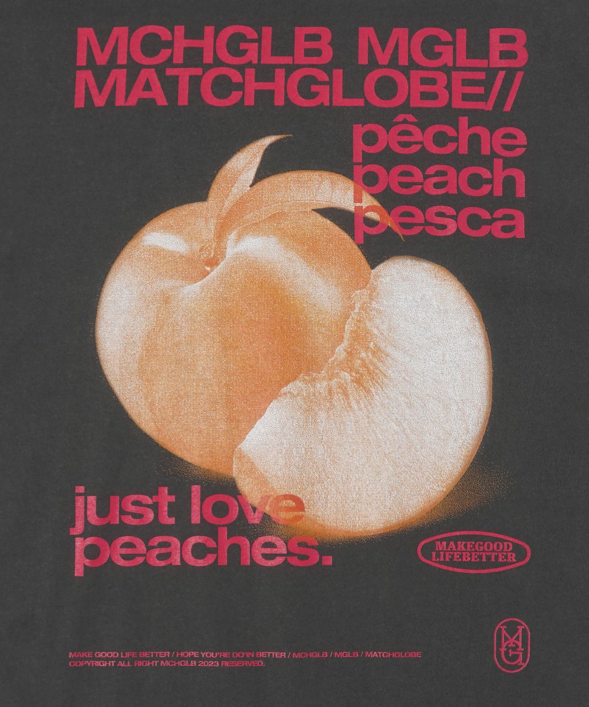 매치글로브(MATCHGLOBE) 피치스 오버핏 티 (다크 그레이)