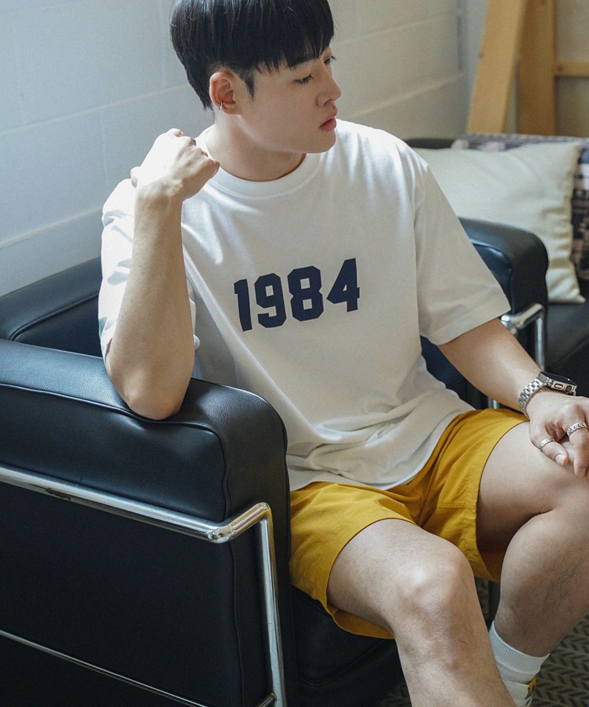 더마일(THEMILE) MLG 84 LOGO DAY PANTS [YELLOW]