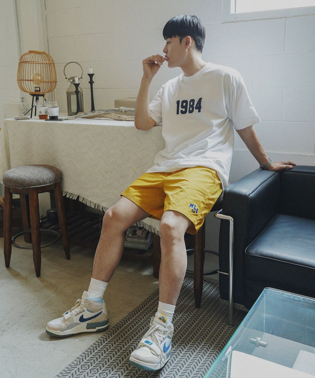 더마일(THEMILE) MLG 84 LOGO DAY PANTS [YELLOW]