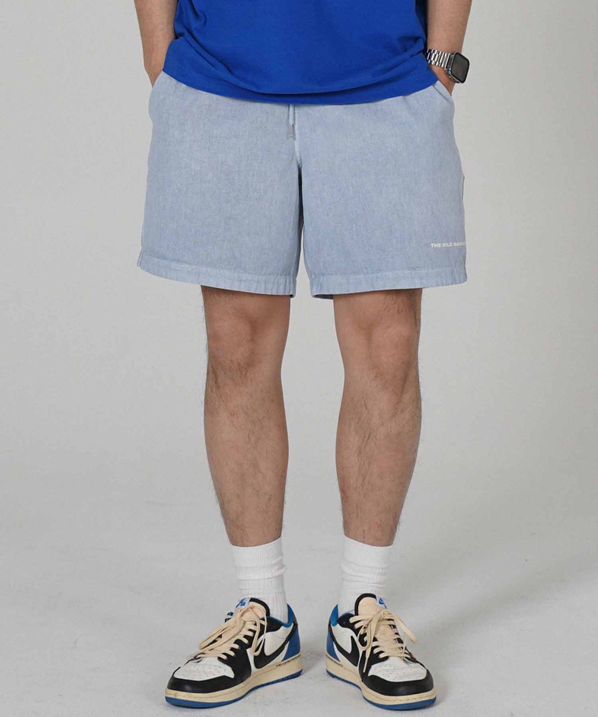 더마일(THEMILE) PIGMENT DYING COTTON PANTS [BLUE]