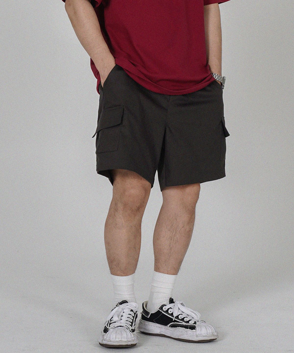더마일(THEMILE) DAILY COTTON UTILITY CARGO PANTS [D.GREY]