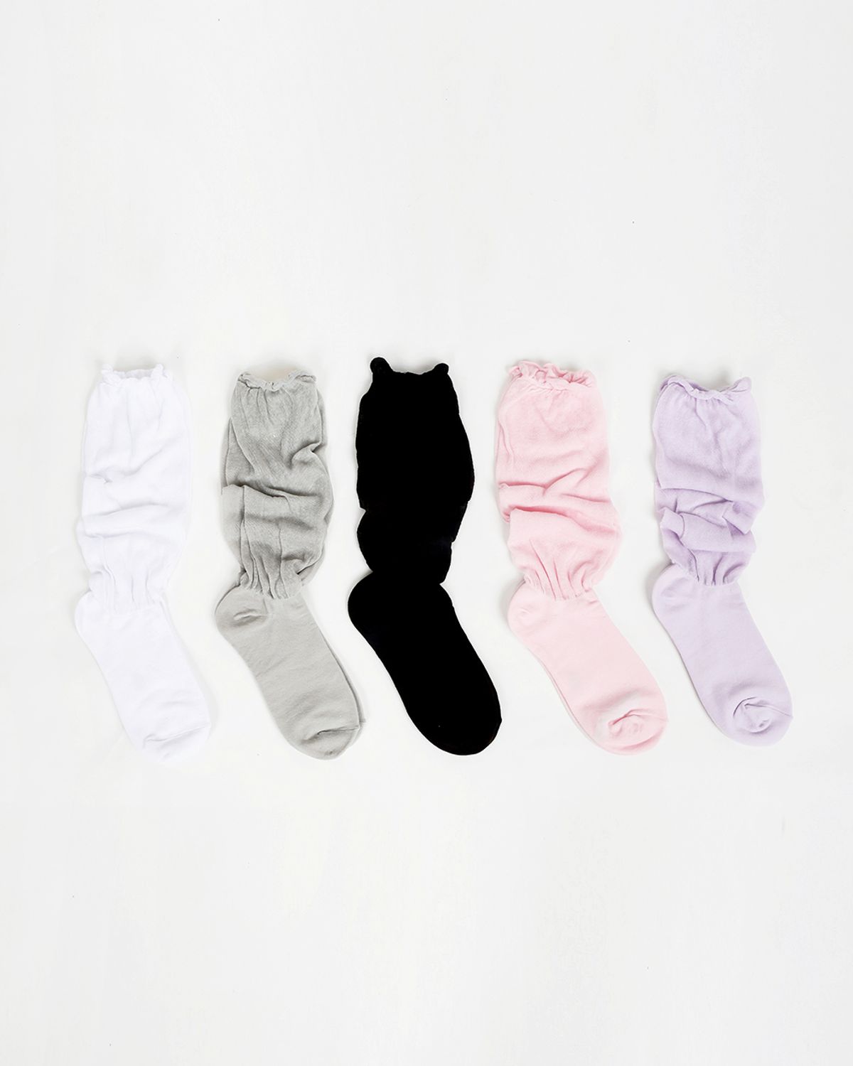 삭스에이(SOCKSA) [2PACK]여자 스완 시스루 셔링 루즈 레그 워머 양말 5색상