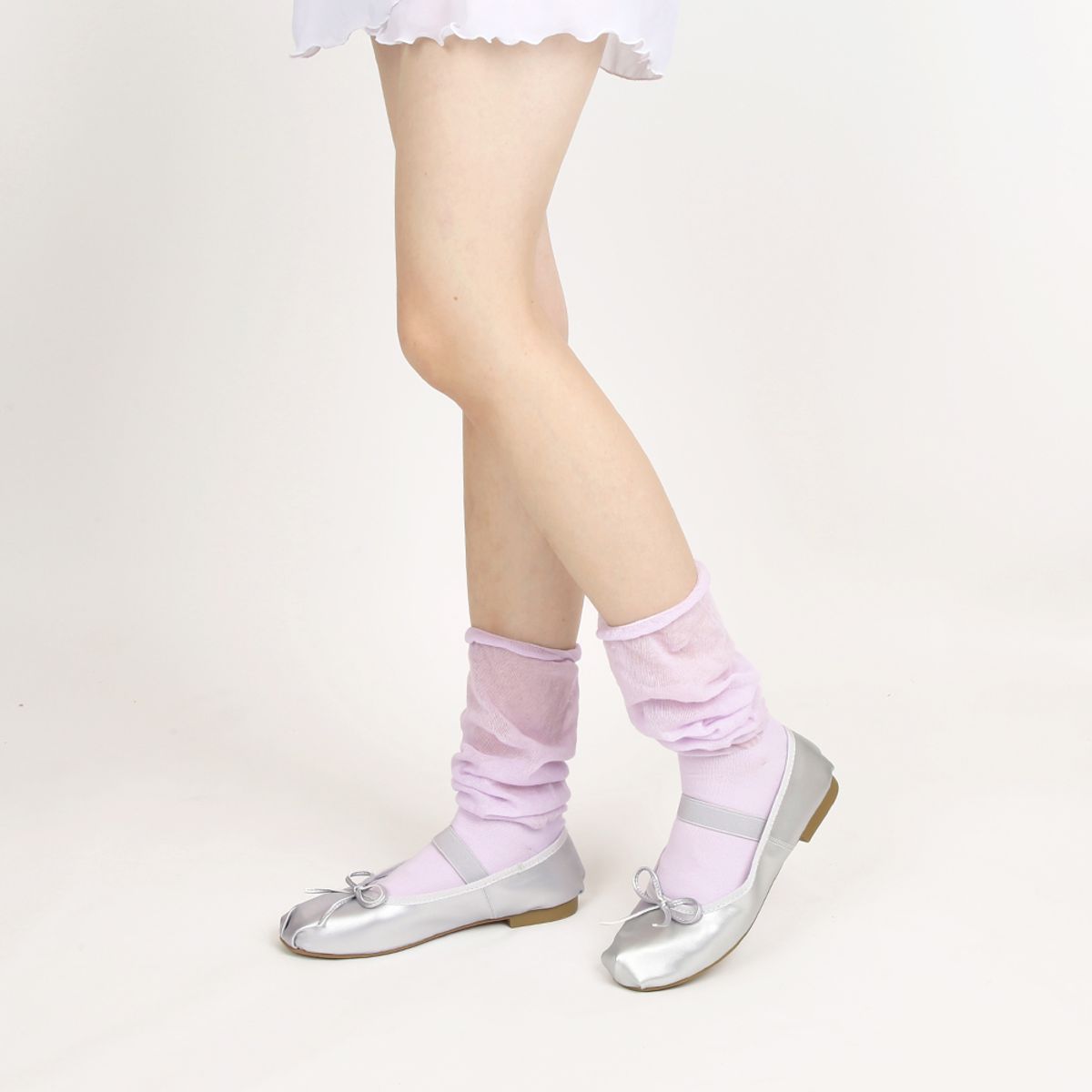 삭스에이(SOCKSA) [2PACK]여자 스완 시스루 셔링 루즈 레그 워머 양말 5색상