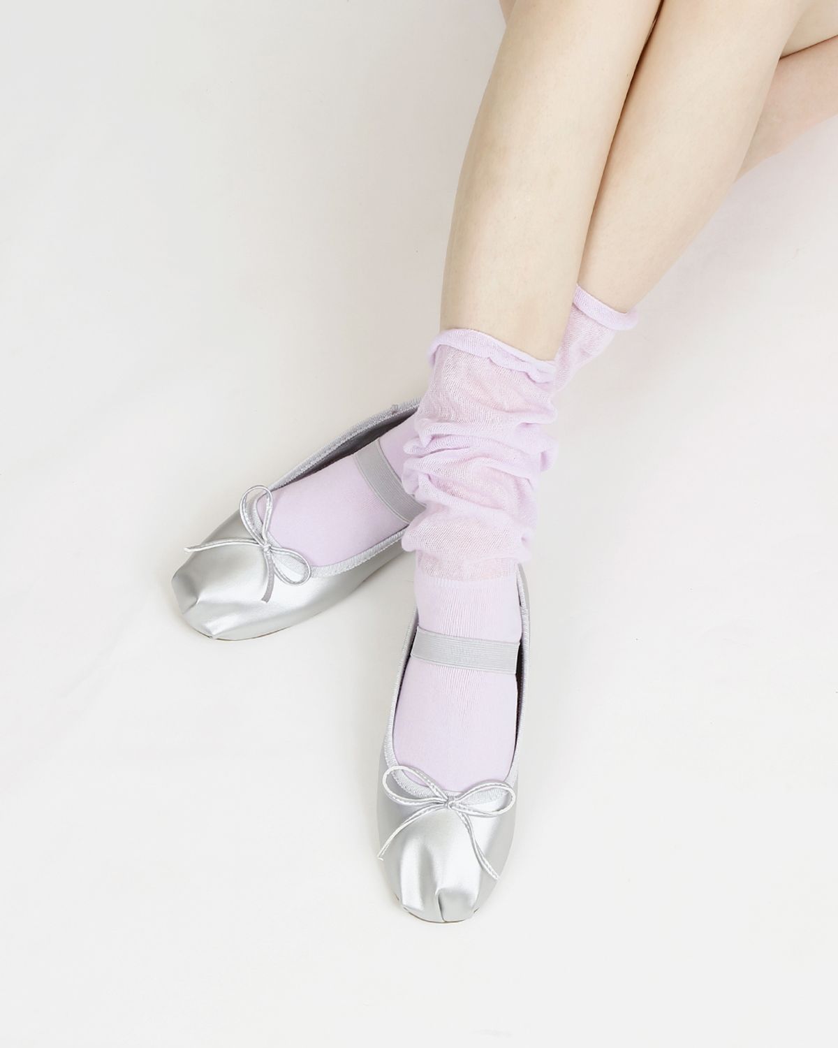 삭스에이(SOCKSA) [2PACK]여자 스완 시스루 셔링 루즈 레그 워머 양말 5색상