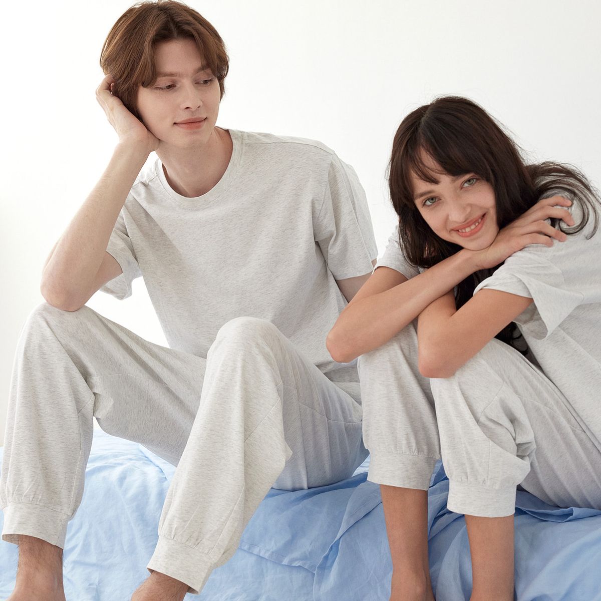 코즈넉(KOZNOK) 순면 조거 커플 잠옷세트