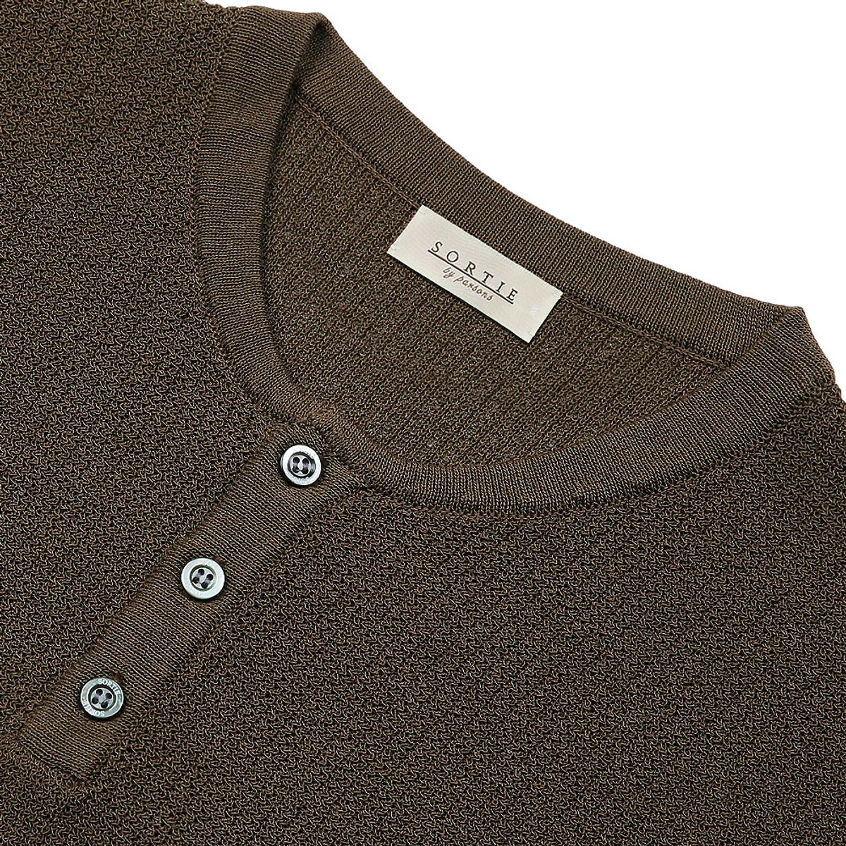 솔티(SORTIE) Texture Henly neck Knit (Brown)
