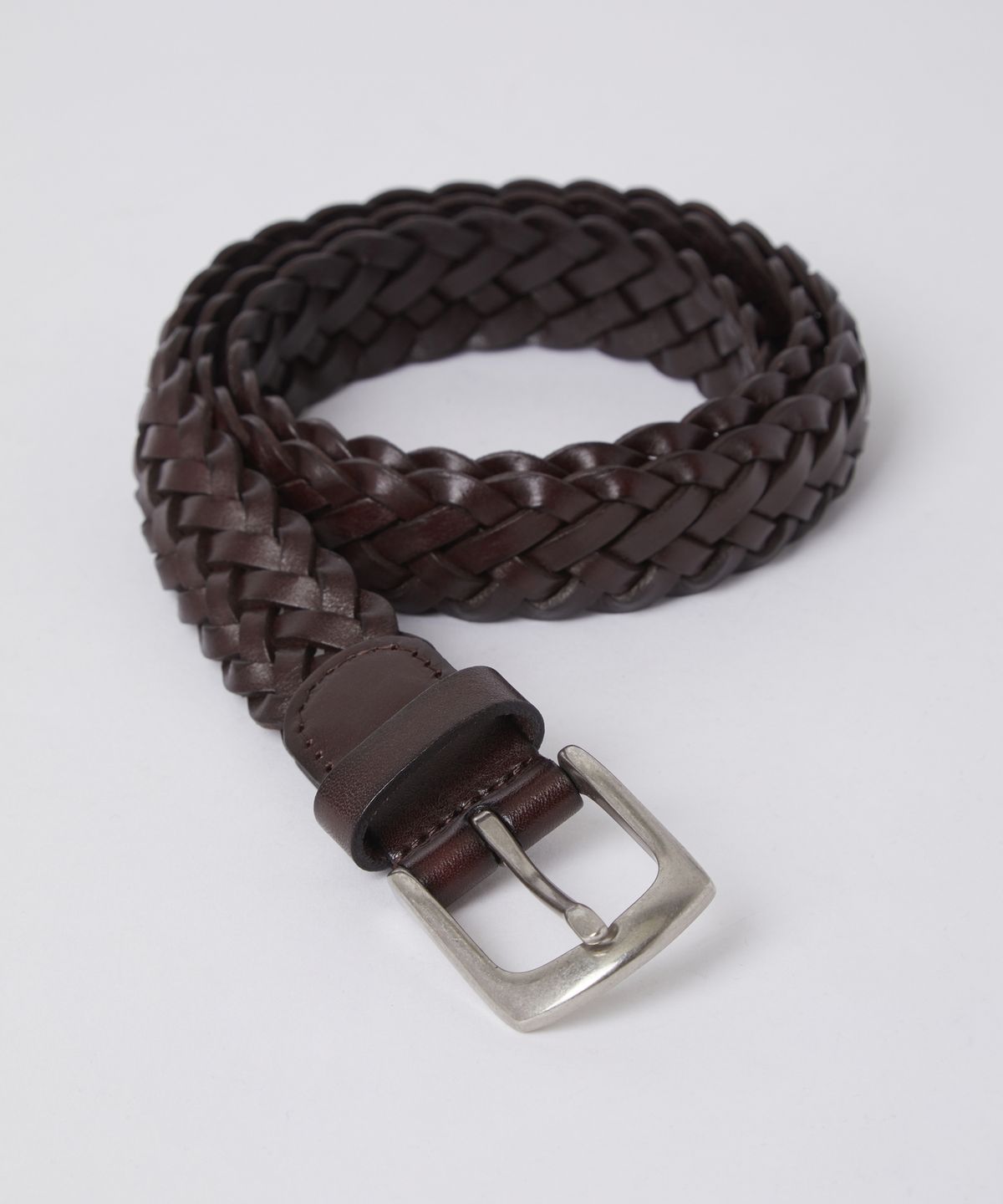 247시리즈(247SERIES) 레더 위빙 벨트 DARK BROWN