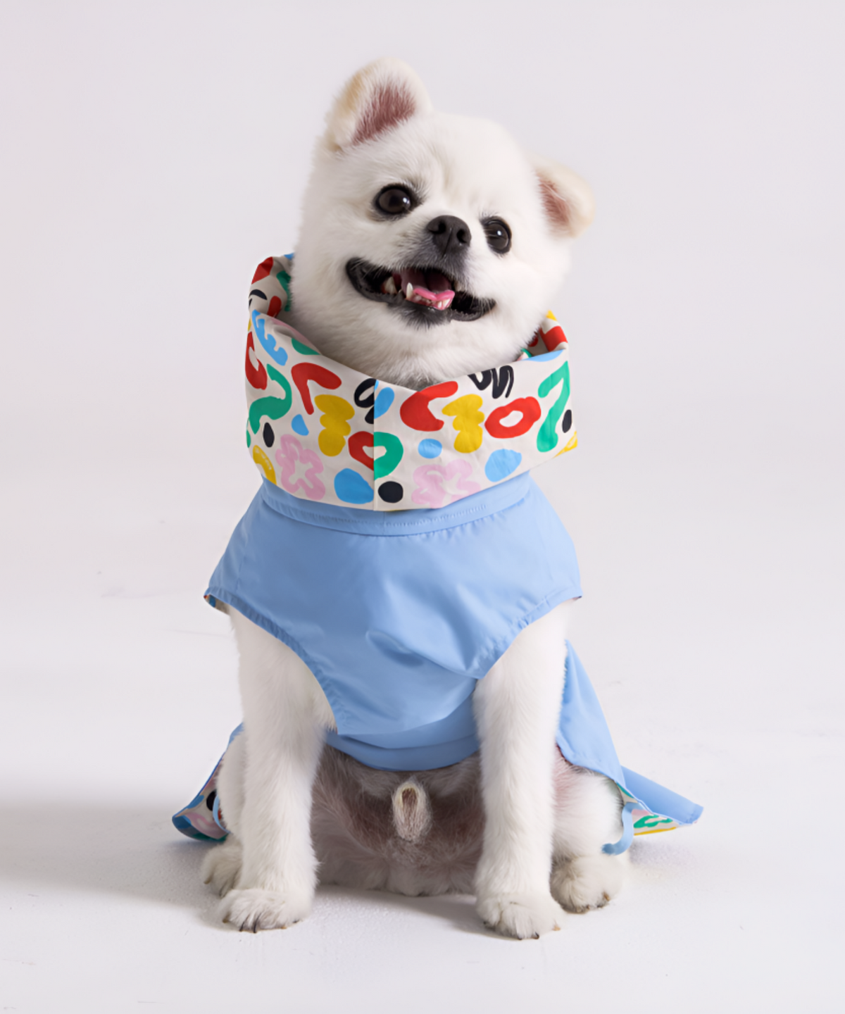 엔젤도그(ANGEL DOG) 강아지우비 프리미엄 트렌치 레인코트 Sky blue