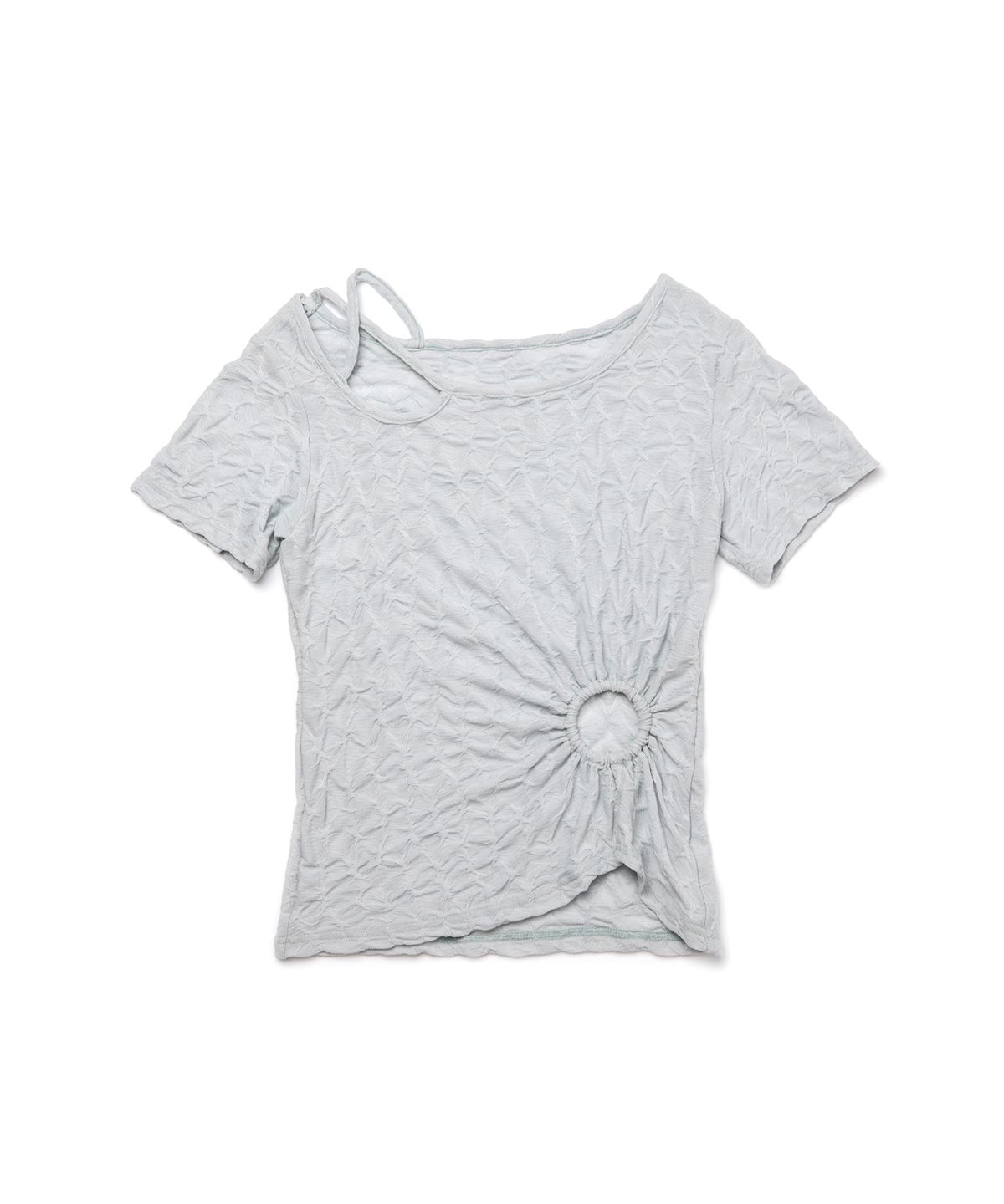바이탈싸인(VITALSIGN) [LINE] Hole Shirring Strap T-shirt (Lightgray)