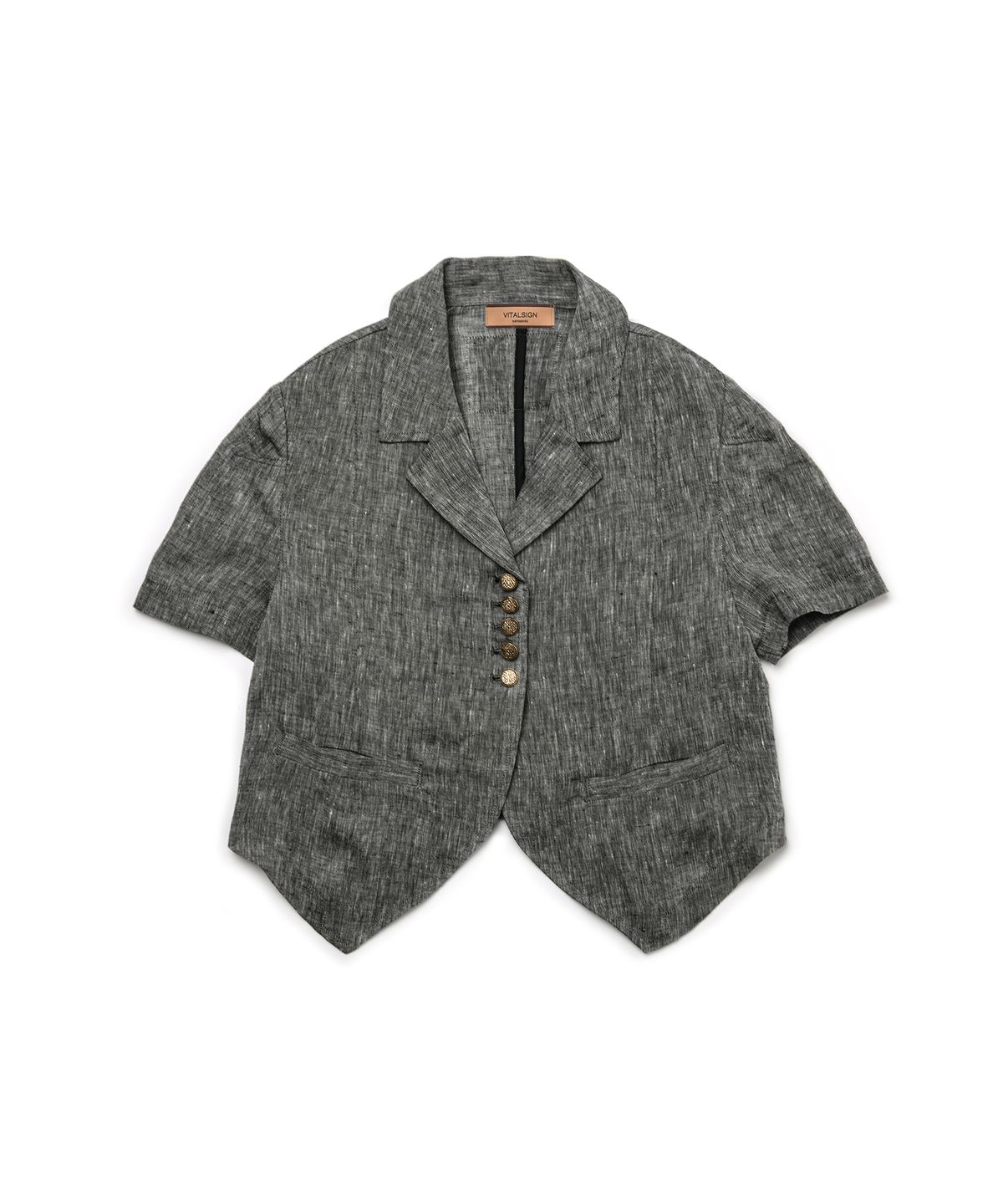 바이탈싸인(VITALSIGN) [LINE] Linen Summer Jacket (Gray)