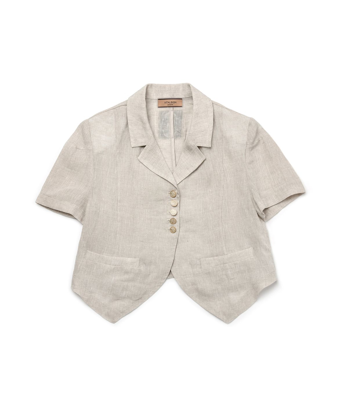 바이탈싸인(VITALSIGN) [LINE] Linen Summer Jacket (Beige)