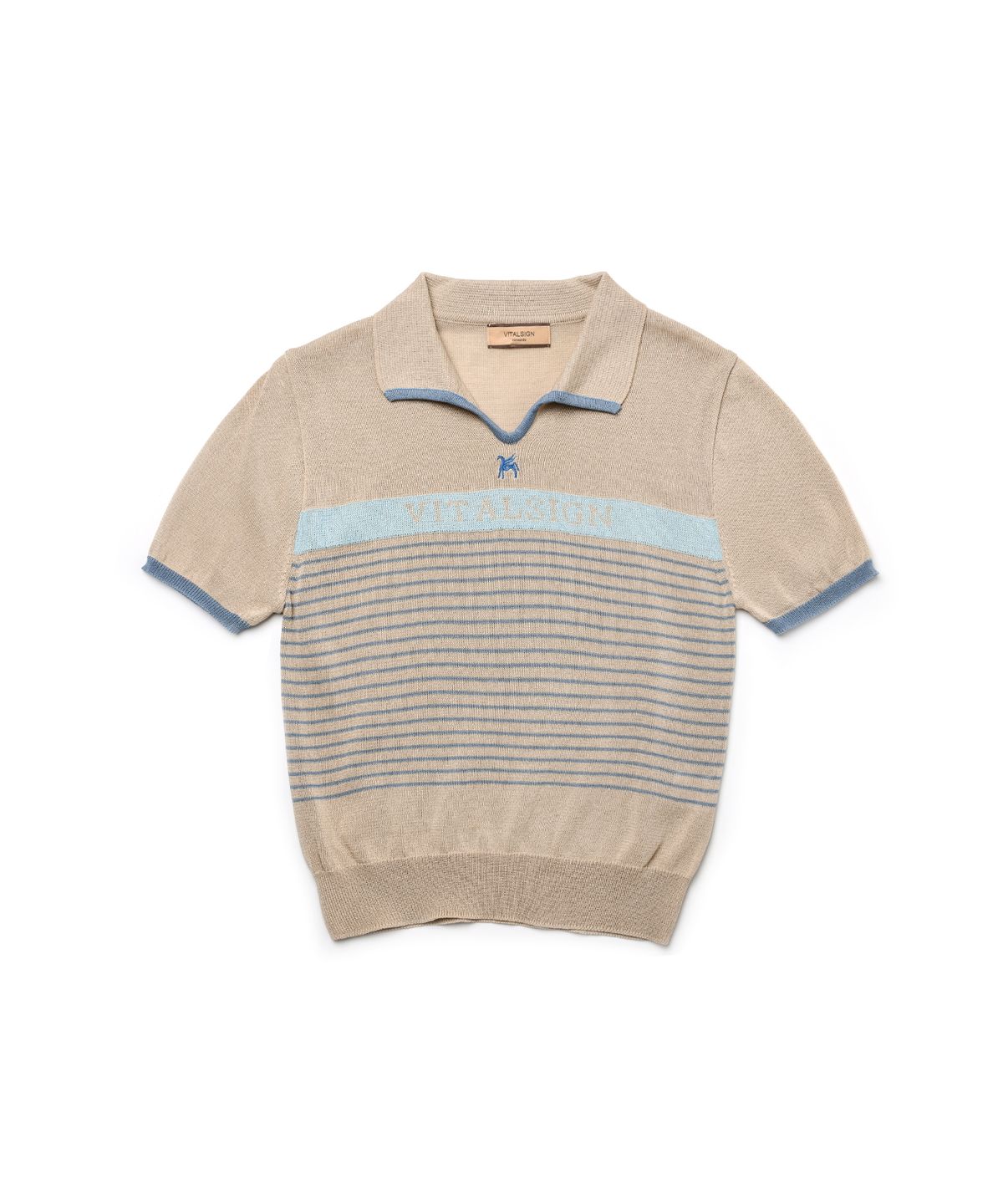 바이탈싸인(VITALSIGN) [LINE] Stripe Logo Summer Knit (2colors)