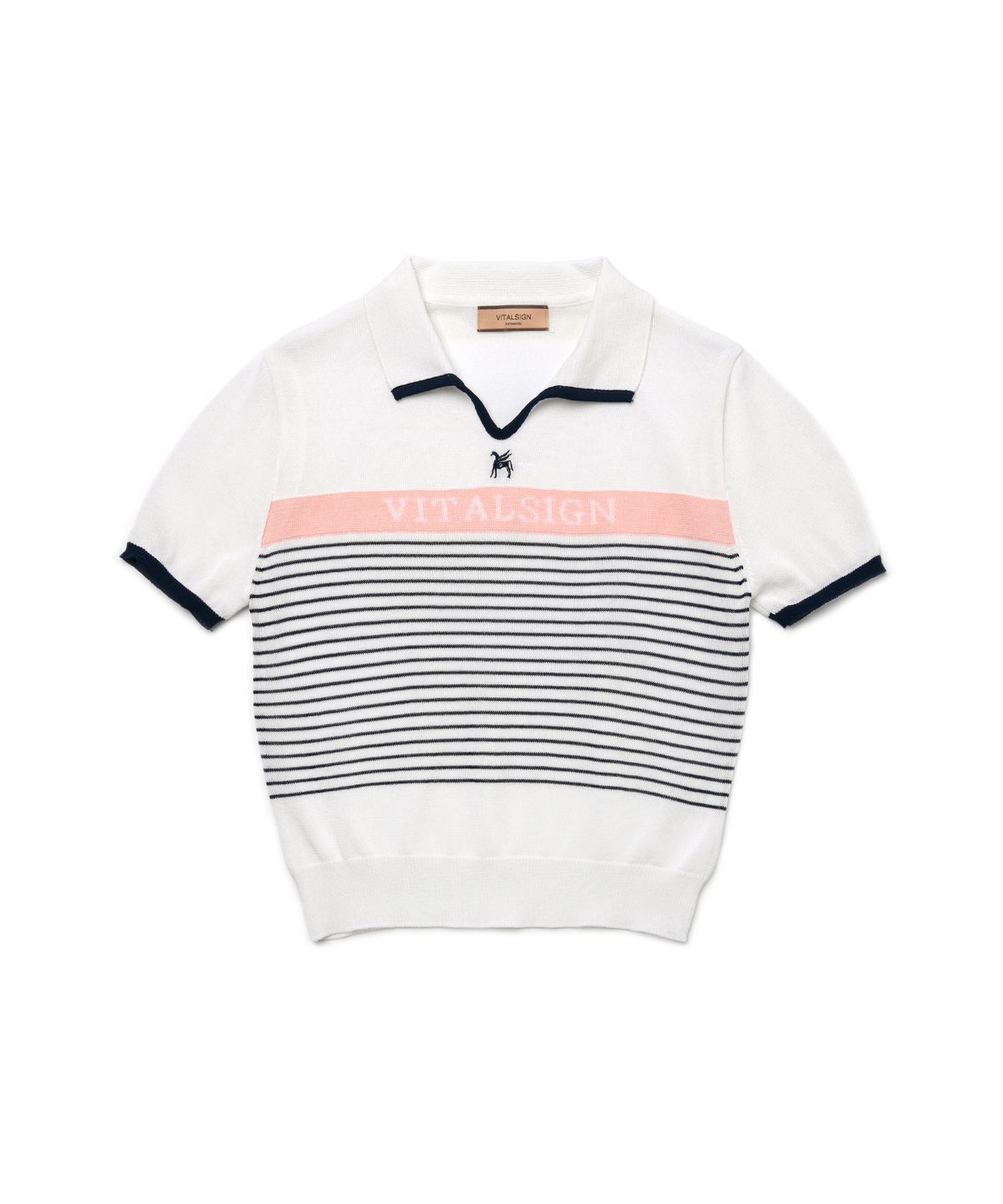 바이탈싸인(VITALSIGN) [LINE] Stripe Logo Summer Knit (2colors)