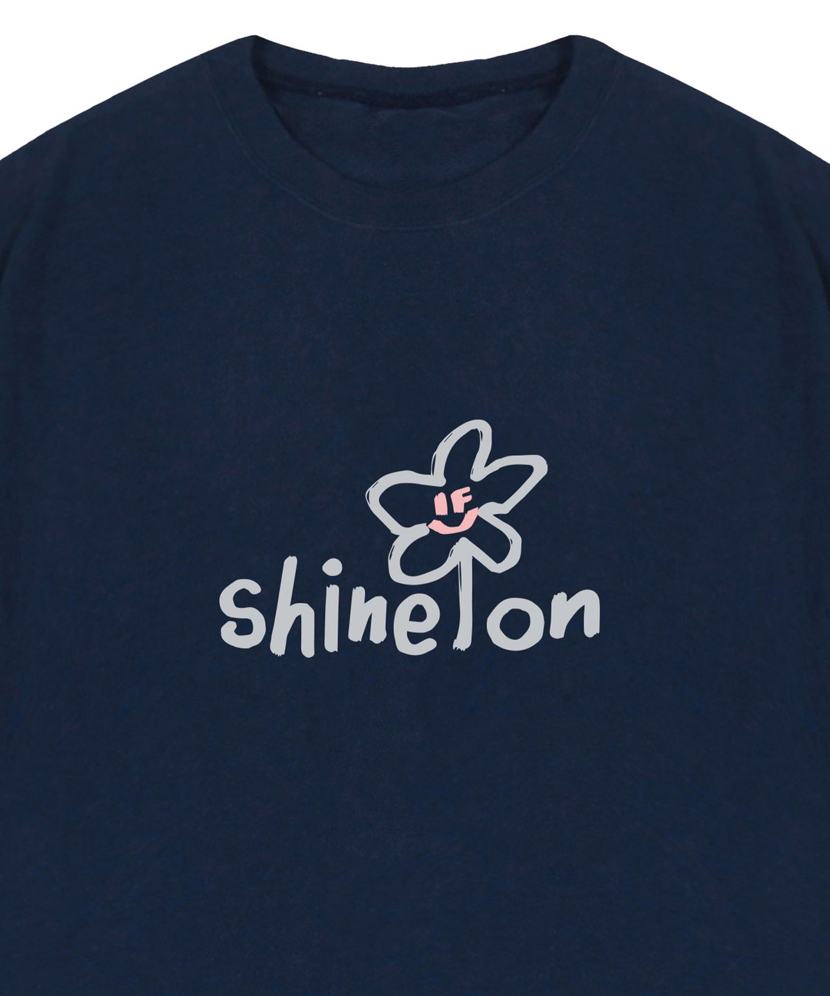 그레이버(GRAVER) [UNISEX]shine on 플라워 스마일 반팔티_네이비
