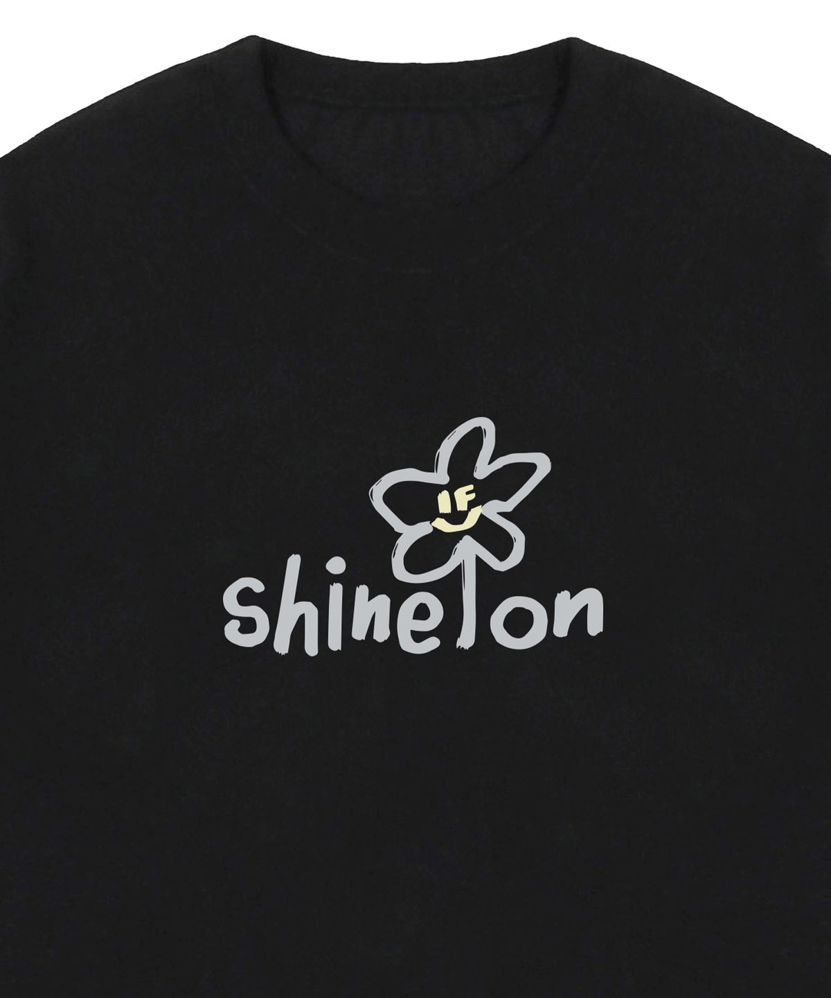 그레이버(GRAVER) [UNISEX]shine on 플라워 스마일 반팔티_블랙