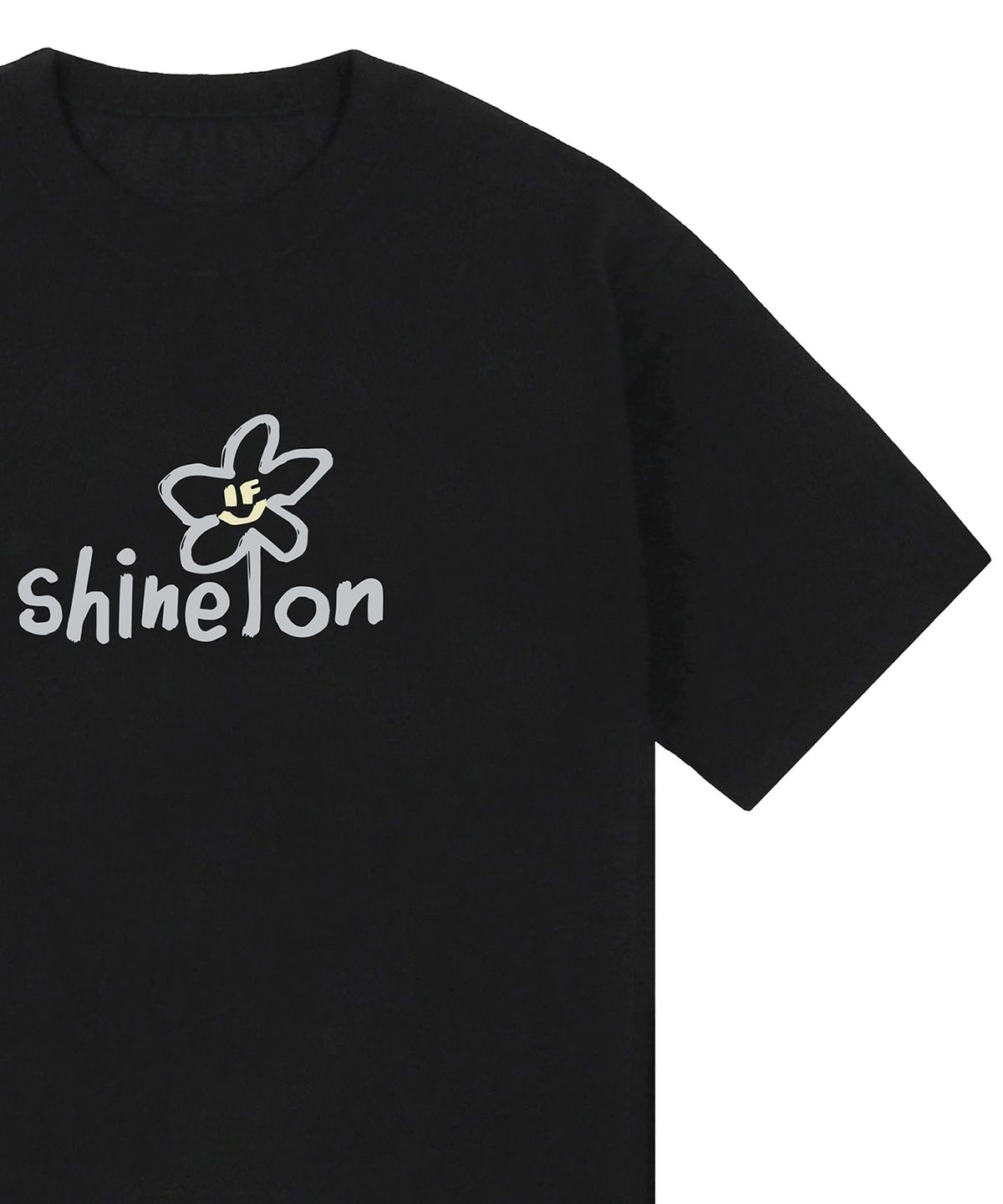 그레이버(GRAVER) [UNISEX]shine on 플라워 스마일 반팔티_블랙