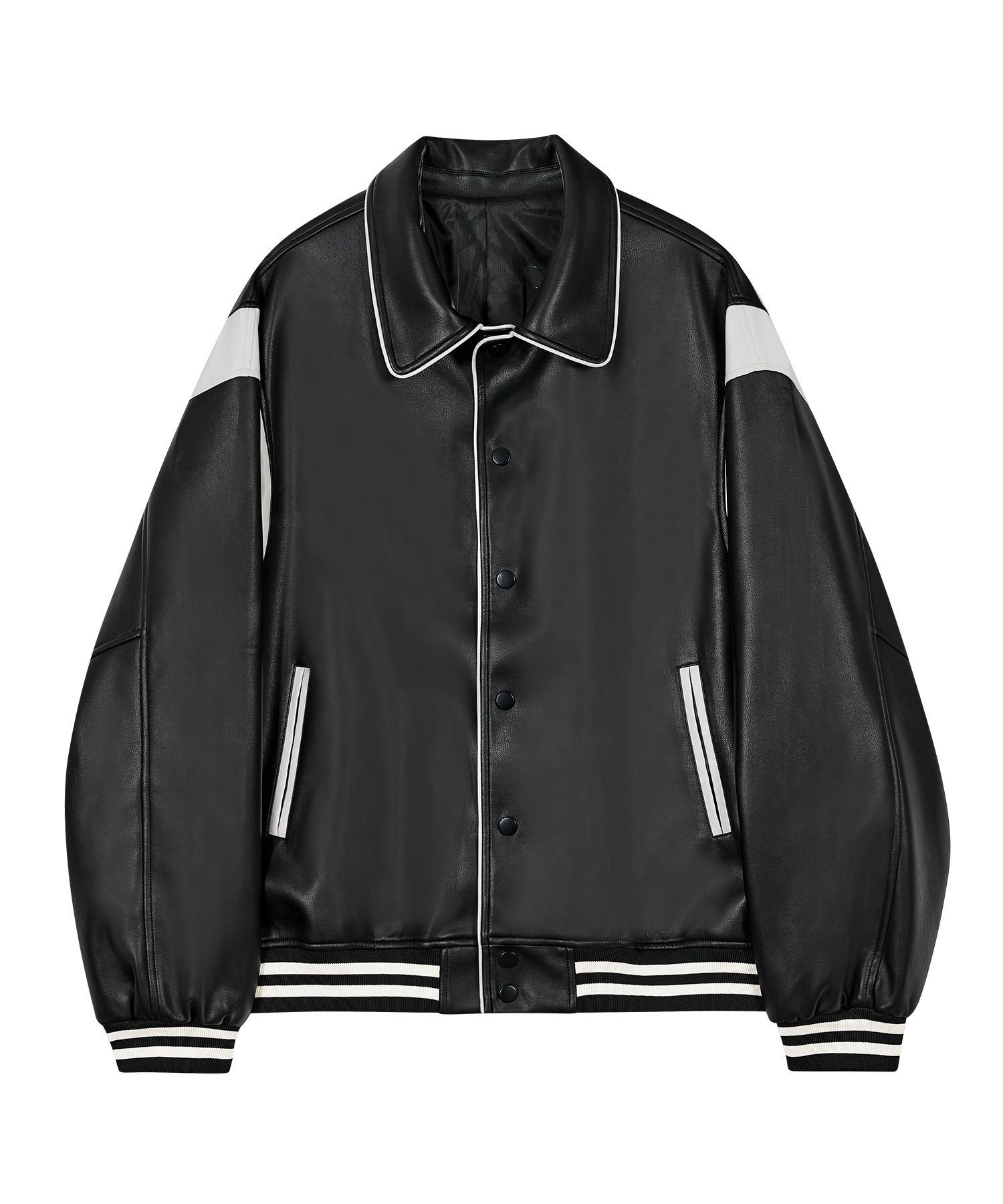 【DEARMINE】Milli Piping Leather Jacket YZ-00087Z Tie Dye Pattern Vegan Leather Jacket Men's