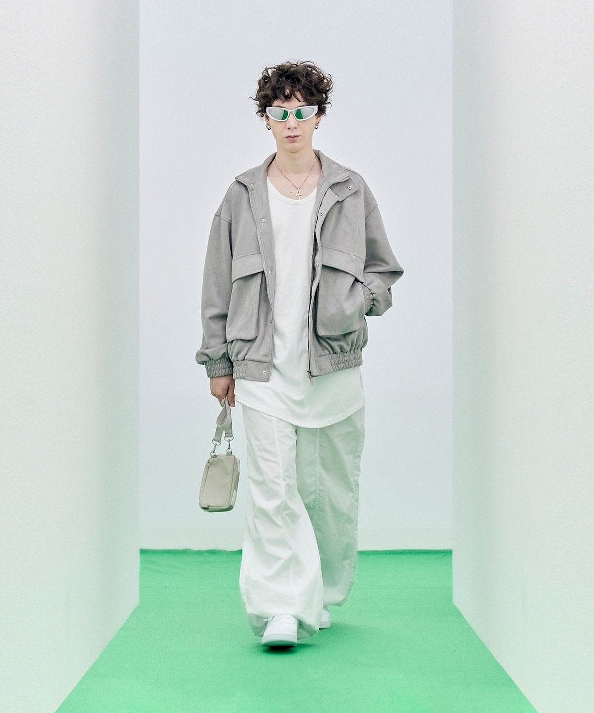 스탠다드에러(STANDARDERROR) 87-STAN011 하이넥 포켓 스웨이드 자켓 그레이