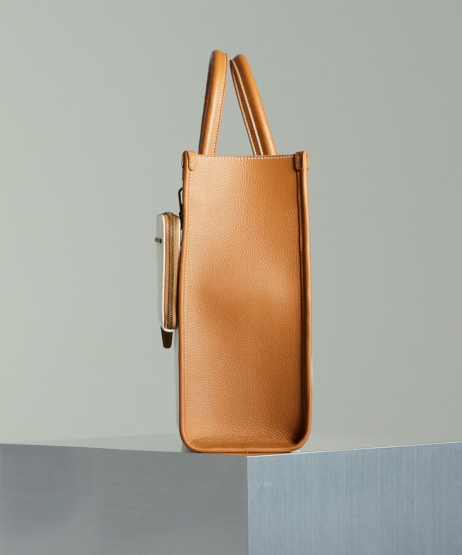 ◆SATURDAY ELEVEN◆ NO46 Canvas Leather Bridge Tote Bag M MUSINSA | SATURDAY ELEVEN Bridge Tote Bag - Brown Ivory