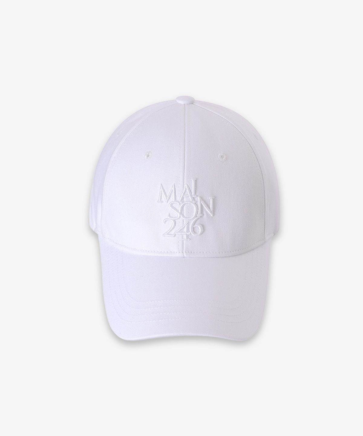 메종246(MAISON246) SIGNATURE BIG LOGO OVERFIT BALL CAP WHITE