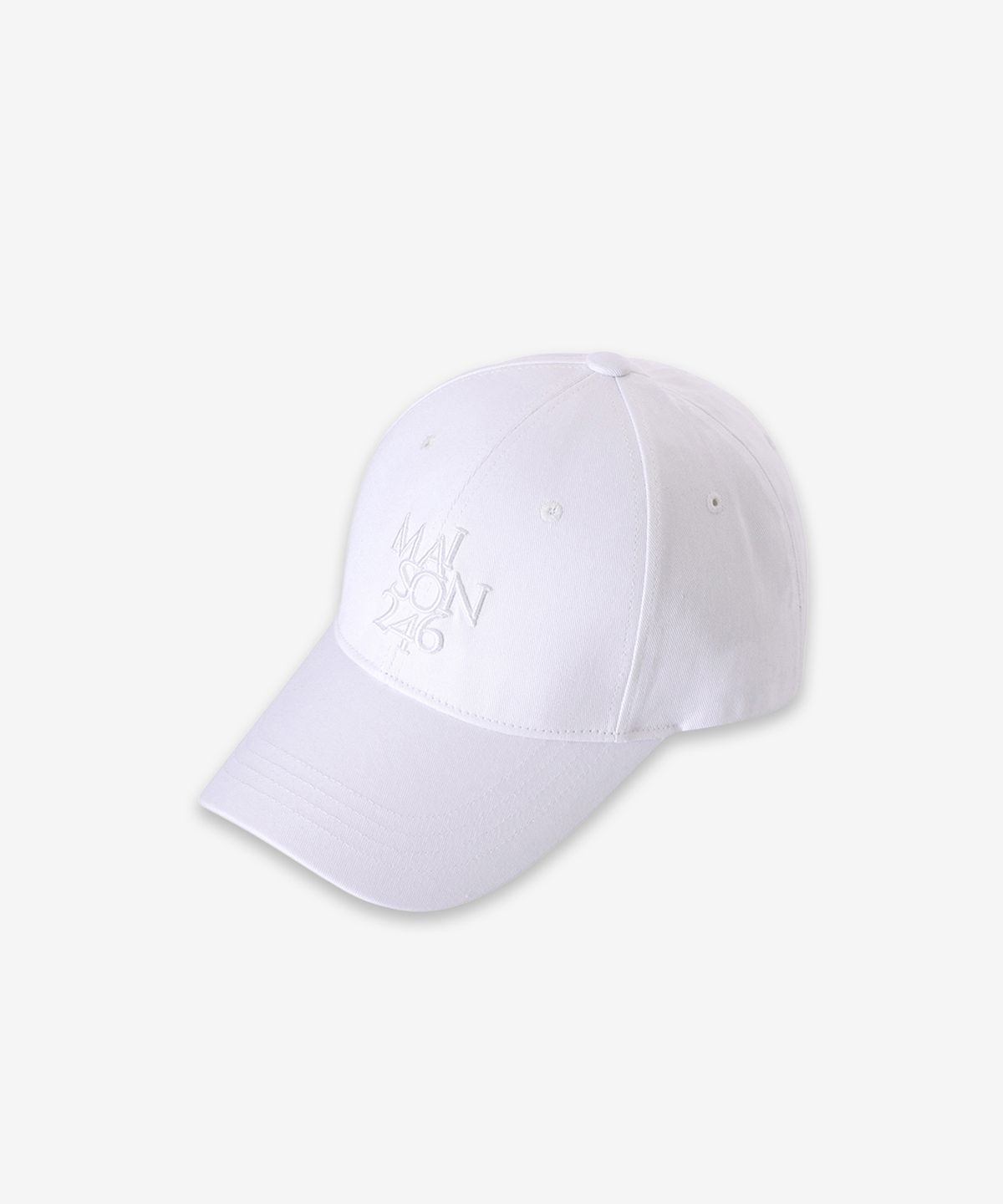 메종246(MAISON246) SIGNATURE BIG LOGO OVERFIT BALL CAP WHITE
