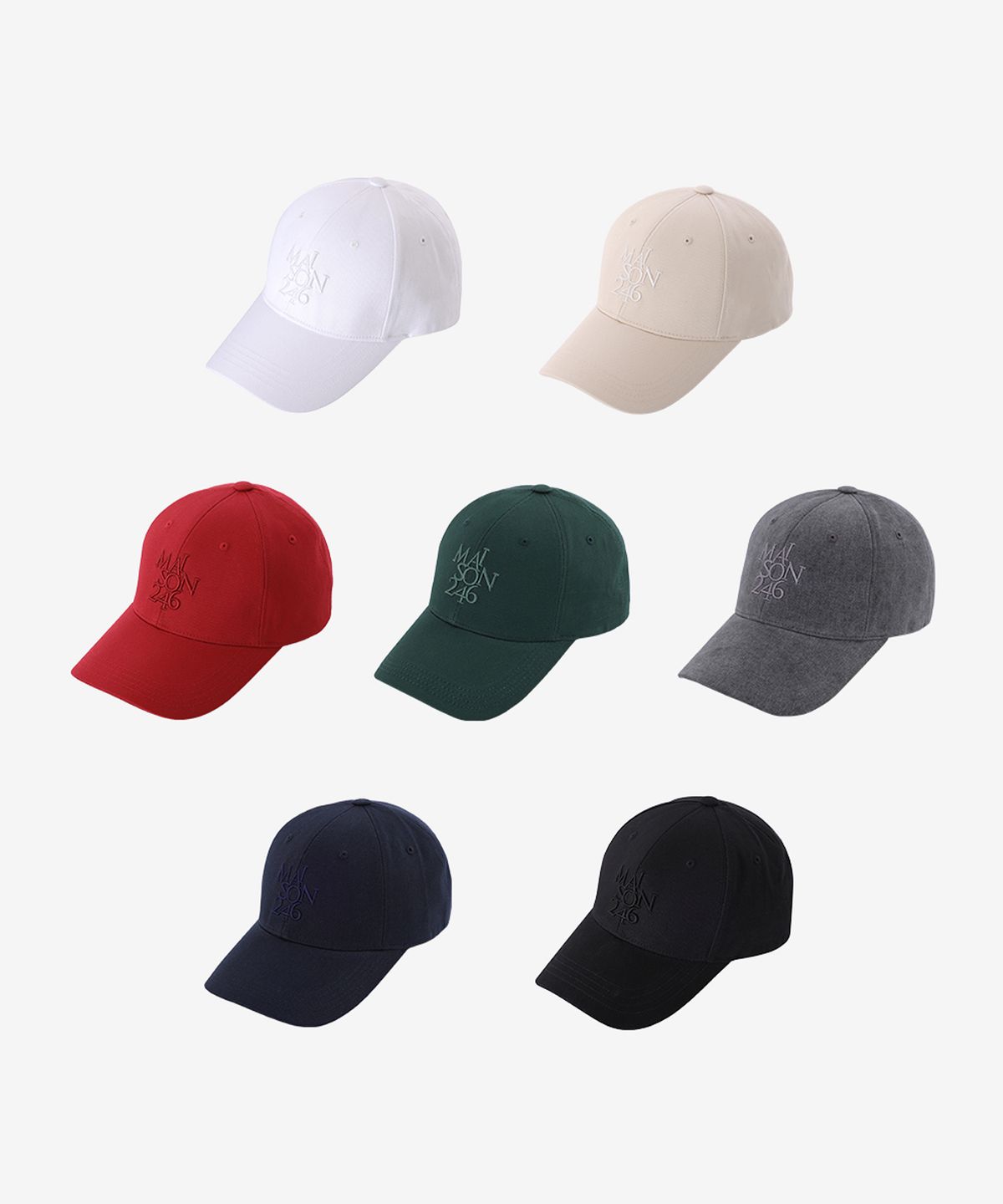메종246(MAISON246) SIGNATURE BIG LOGO OVERFIT BALL CAP BLACK
