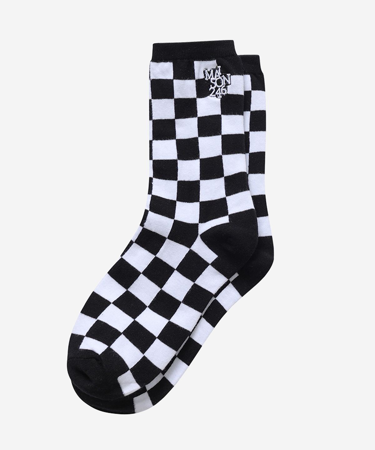 메종246(MAISON246) CHECKERBOARD SIGNATURE LOGO SOCKS BLACK