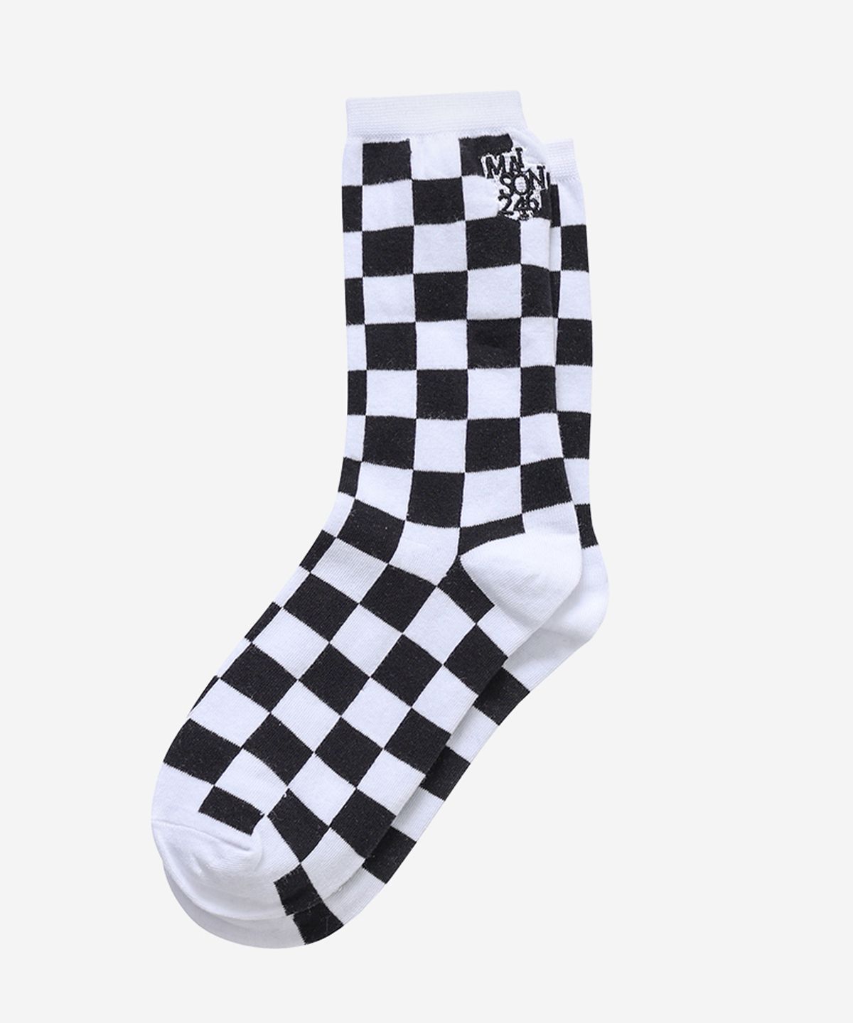 메종246(MAISON246) CHECKERBOARD SIGNATURE LOGO SOCKS WHITE
