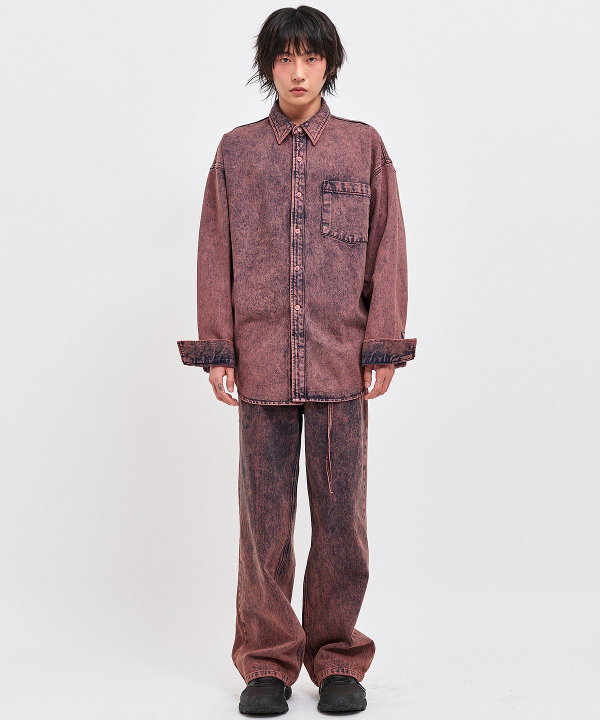 씨웨어 바이 더 지니어스(C WEAR BY THE GENIUS) 와인 데님 셔츠