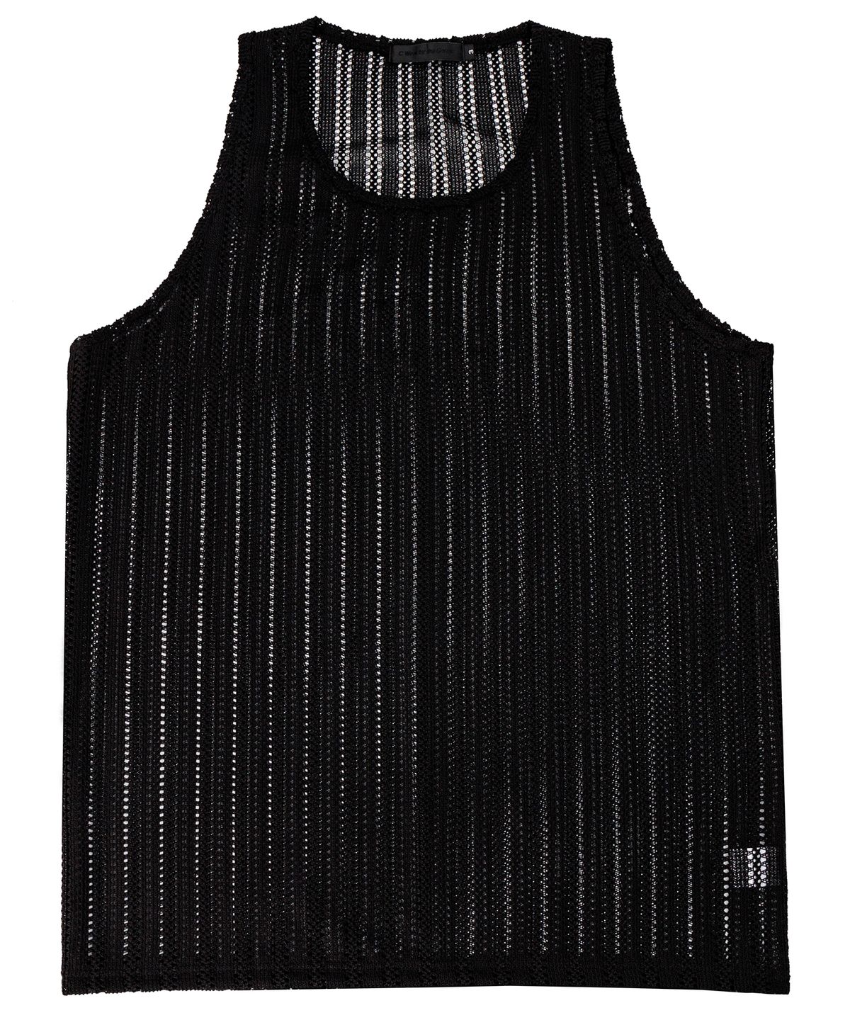 씨웨어 바이 더 지니어스(C WEAR BY THE GENIUS) 시스루 크래프트 니트 슬리브리스 블랙