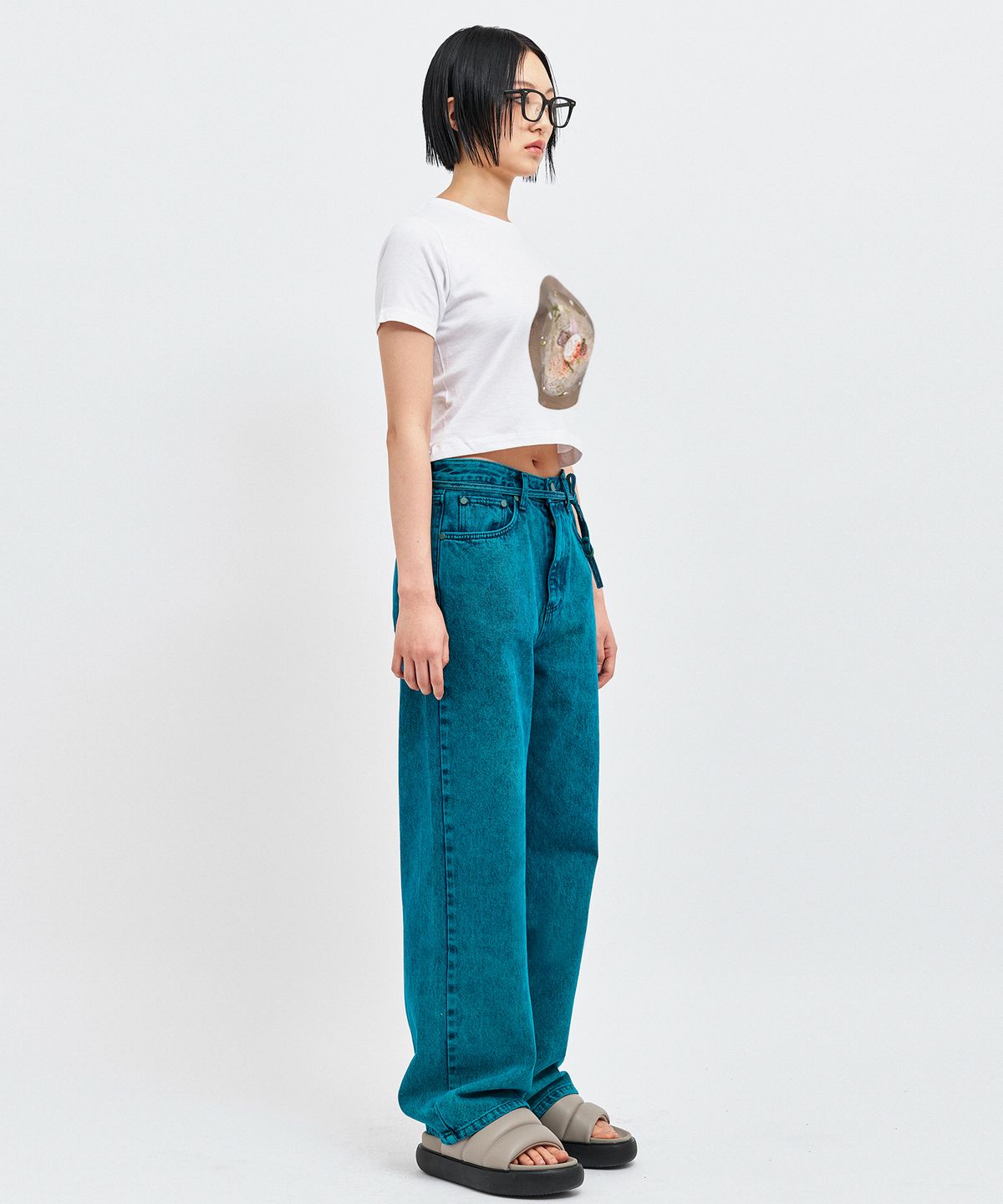 씨웨어 바이 더 지니어스(C WEAR BY THE GENIUS) 평양냉면 크롭 티셔츠